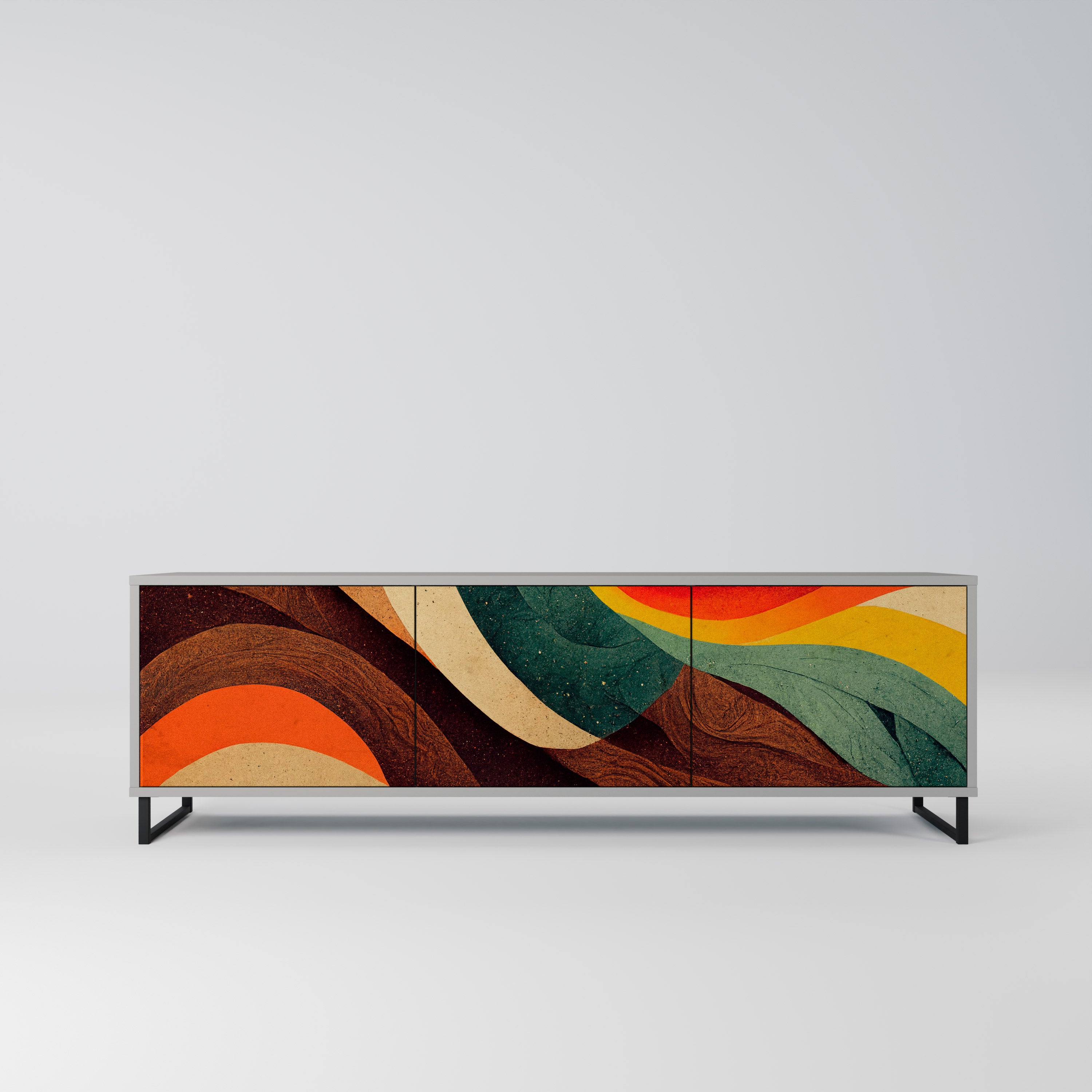 COLORFUL STRANDS Szafka RTV 3-drzwiowa korpus Szary