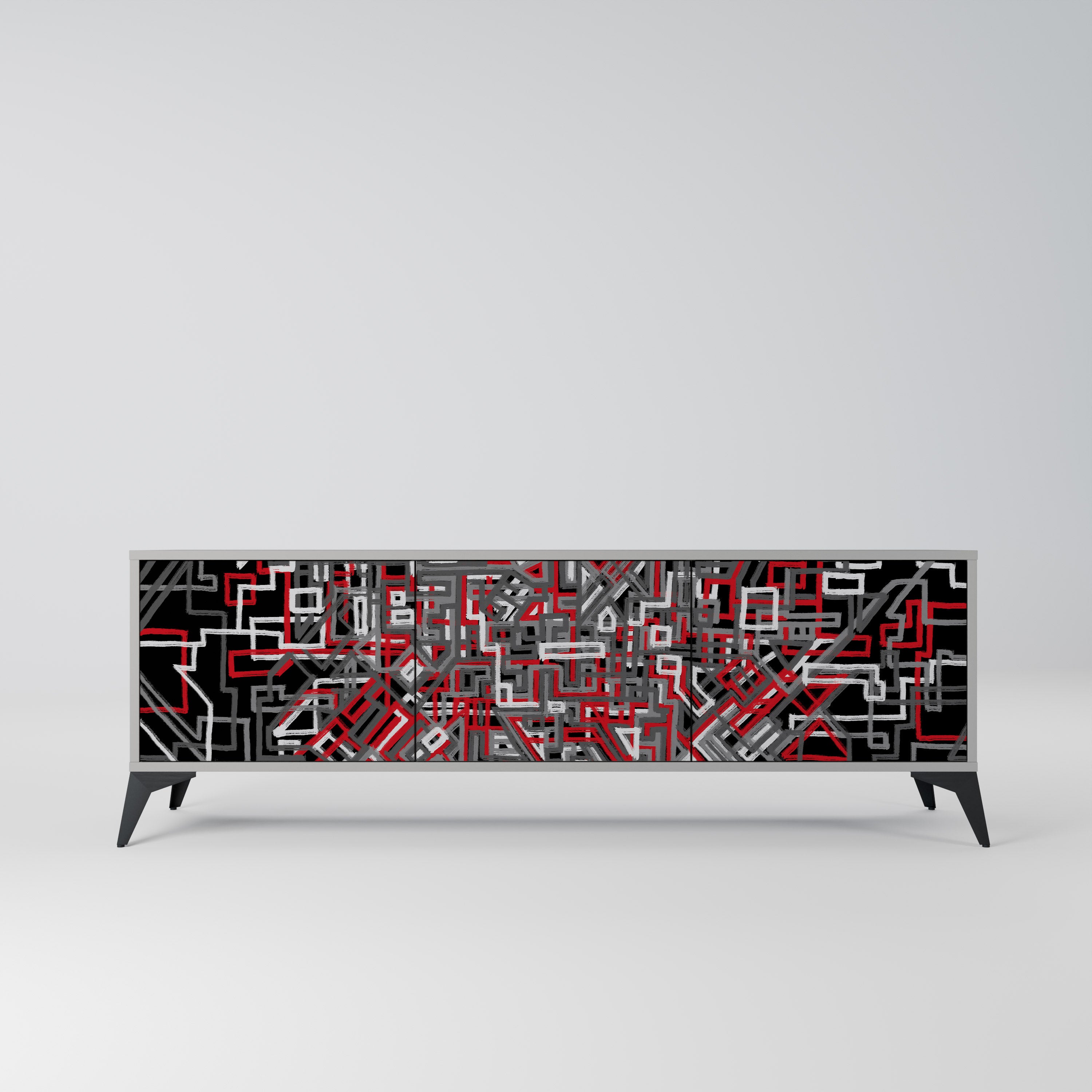 BROKEN LINES Szafka RTV 3-drzwiowa korpus Szary