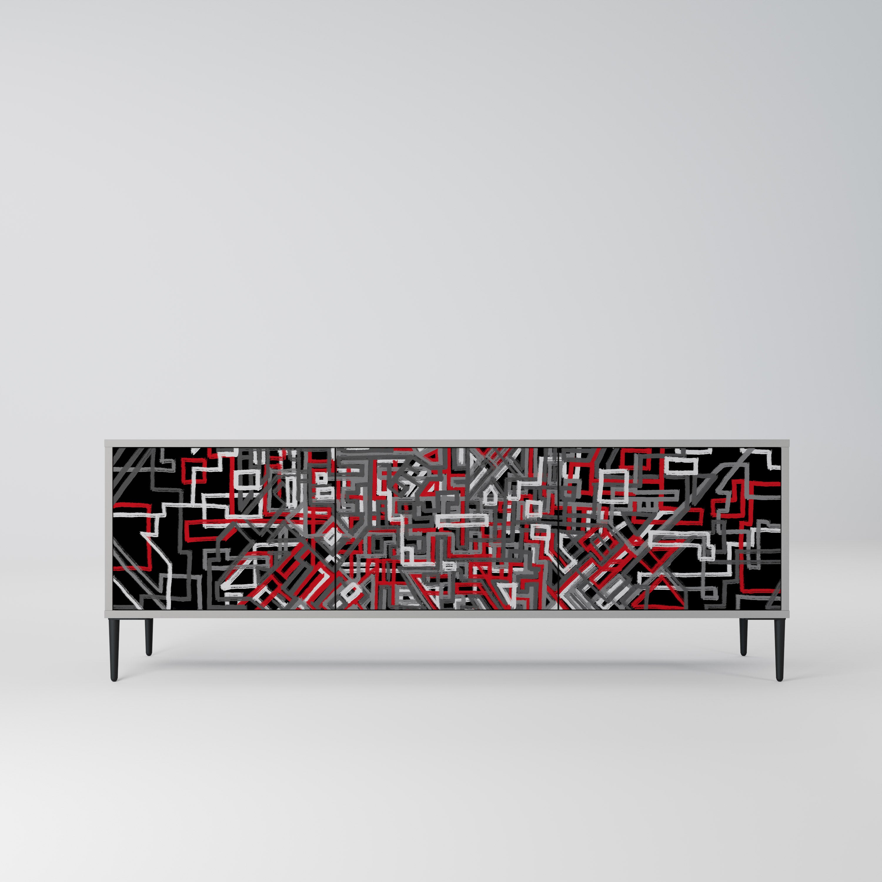 BROKEN LINES Szafka RTV 3-drzwiowa korpus Szary