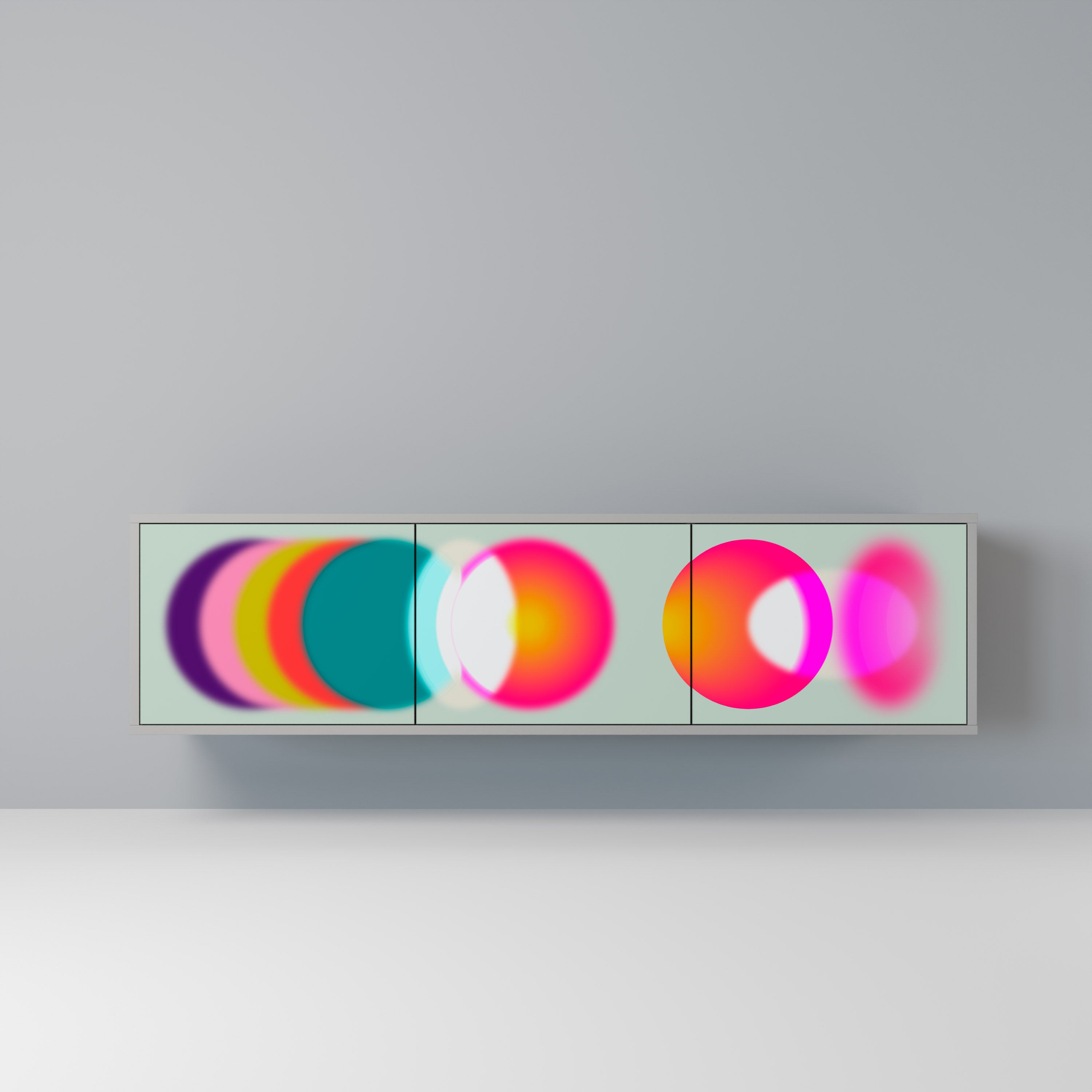 SYMPHONY OF COLORS Szafka RTV 3-drzwiowa korpus Szary