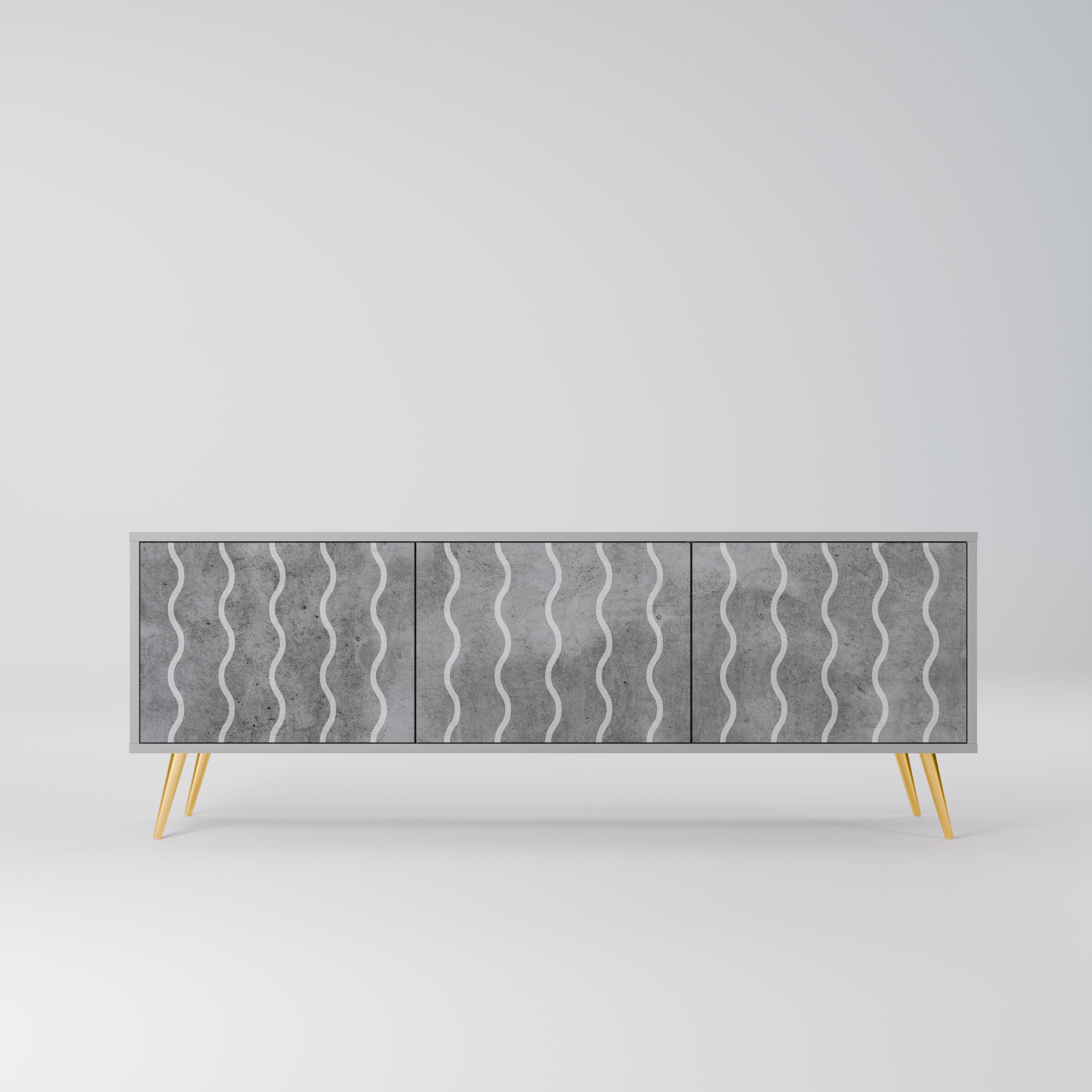 WAVES OF CONCRETE Szafka RTV 3-drzwiowa korpus Szary