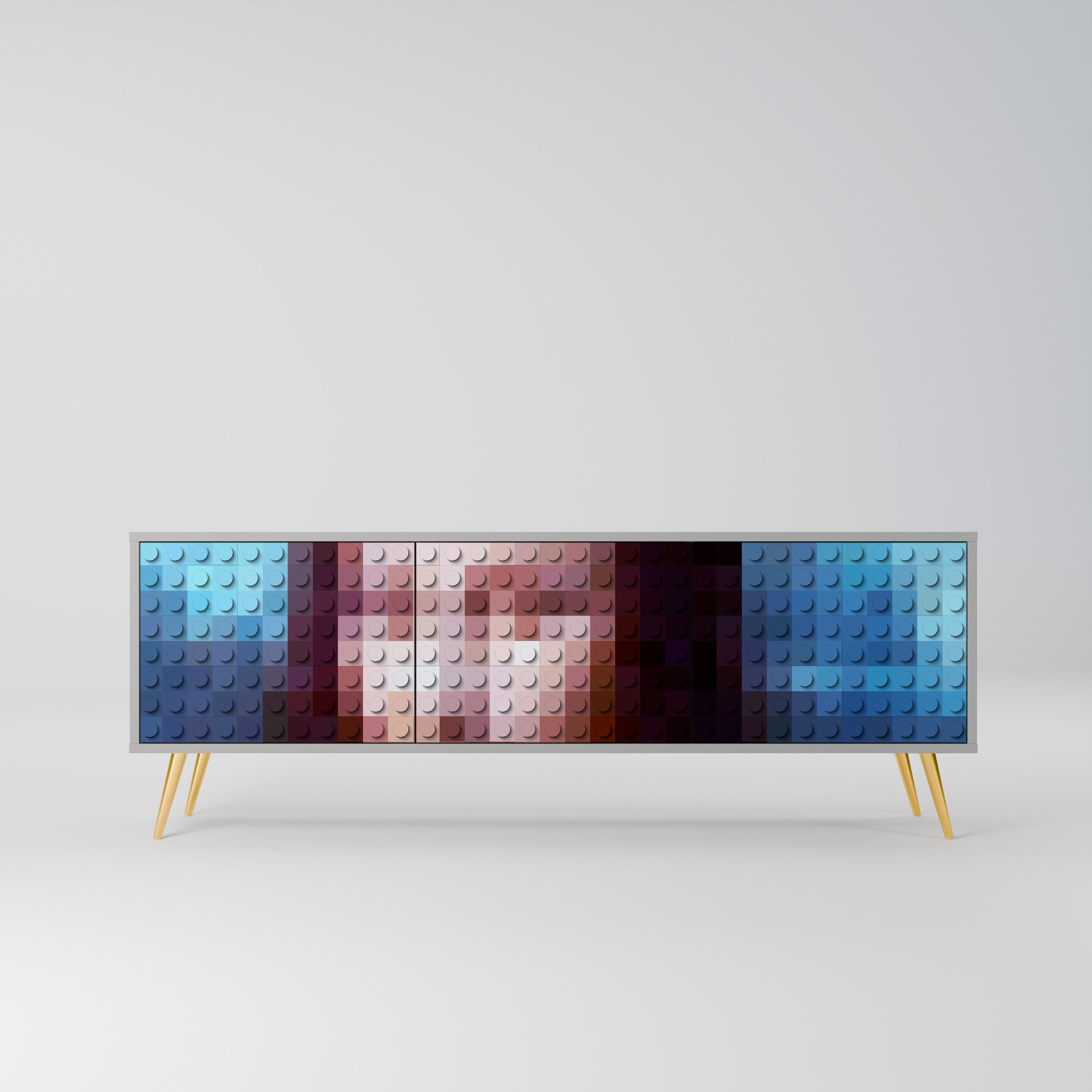 CONSTRUCTIVE ART Szafka RTV 3-drzwiowa korpus Szary