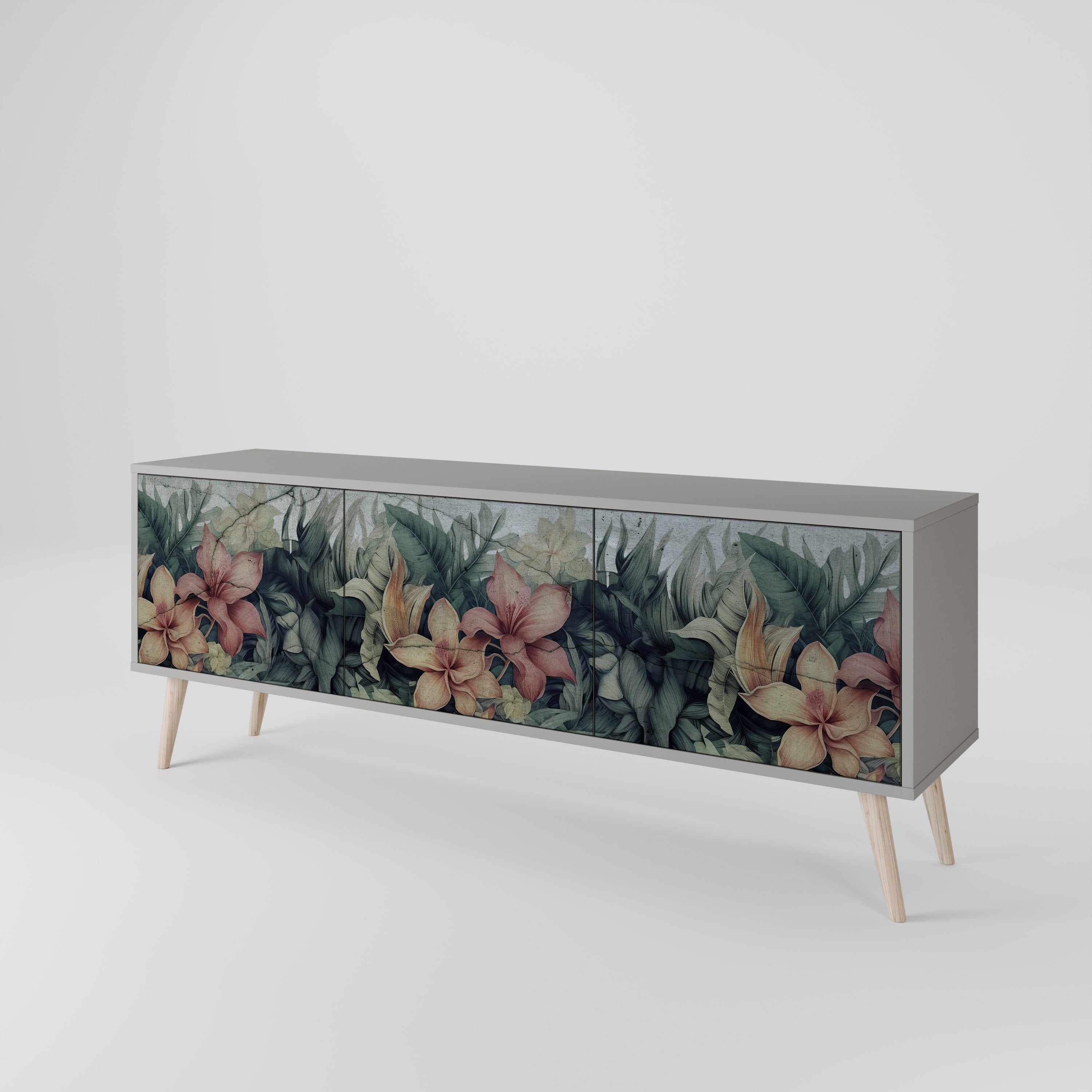 HEAVENLY BLOOM Szafka RTV 3-drzwiowa korpus Szary