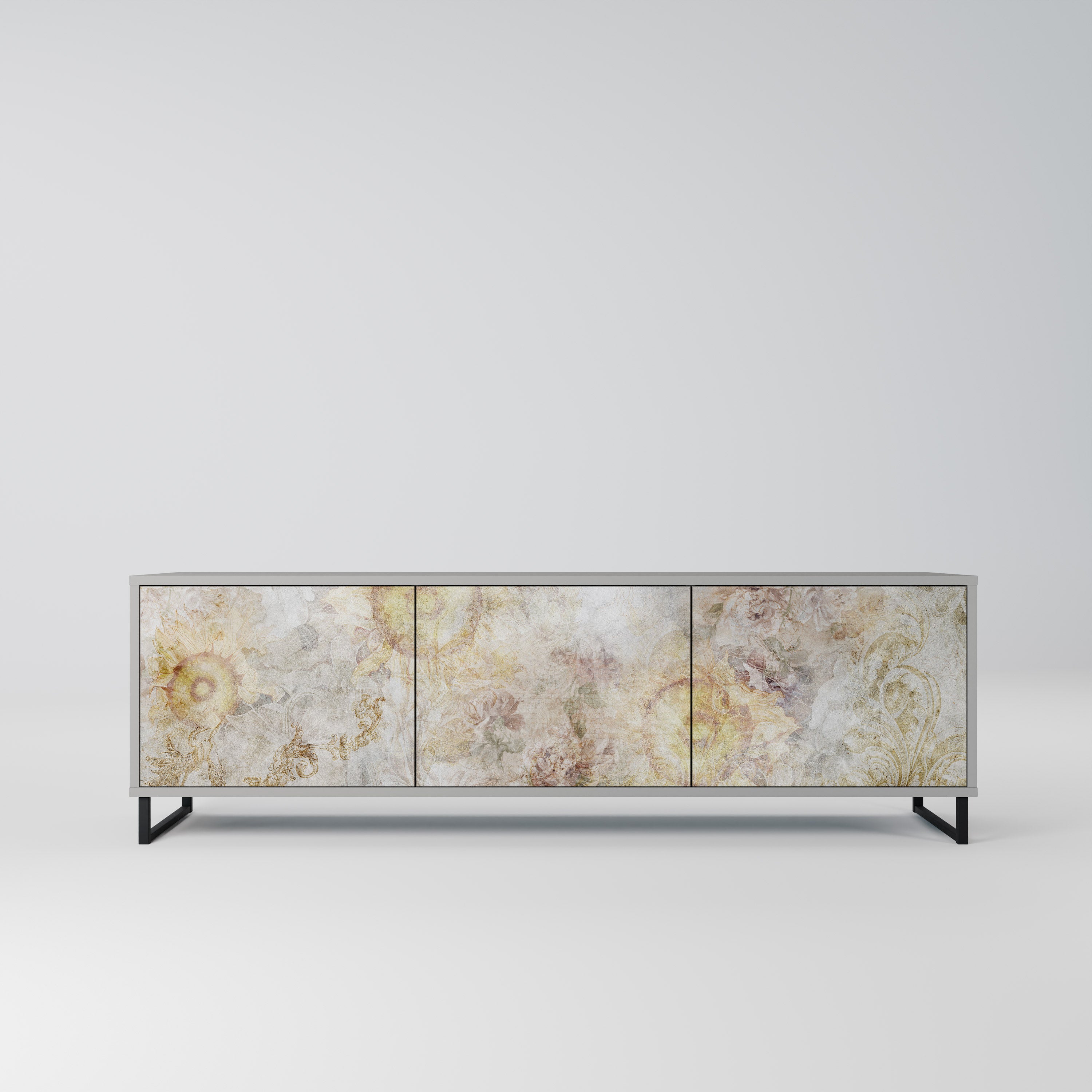 SUNFLOWER BLUR Szafka RTV 3-drzwiowa korpus Szary