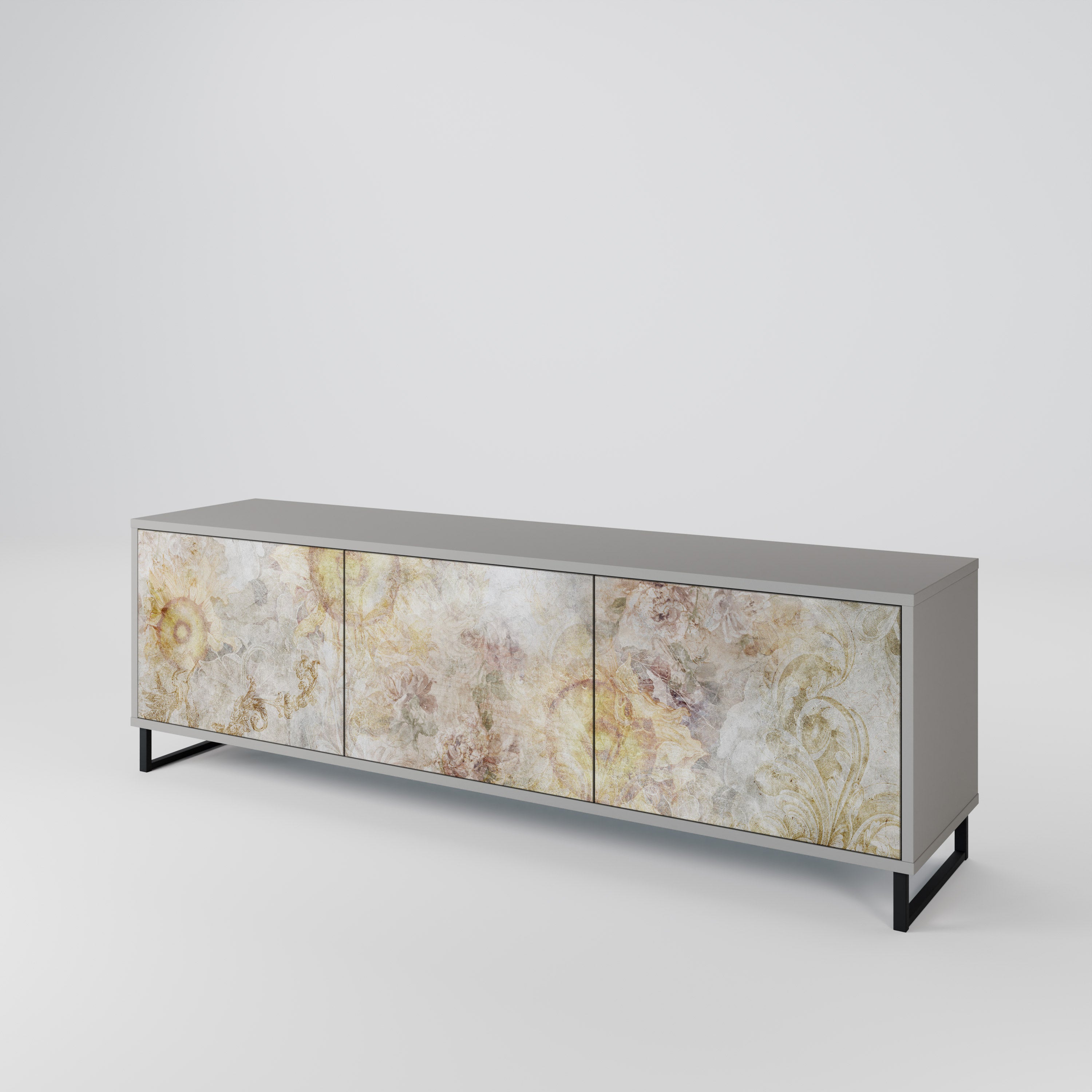 SUNFLOWER BLUR Szafka RTV 3-drzwiowa korpus Szary