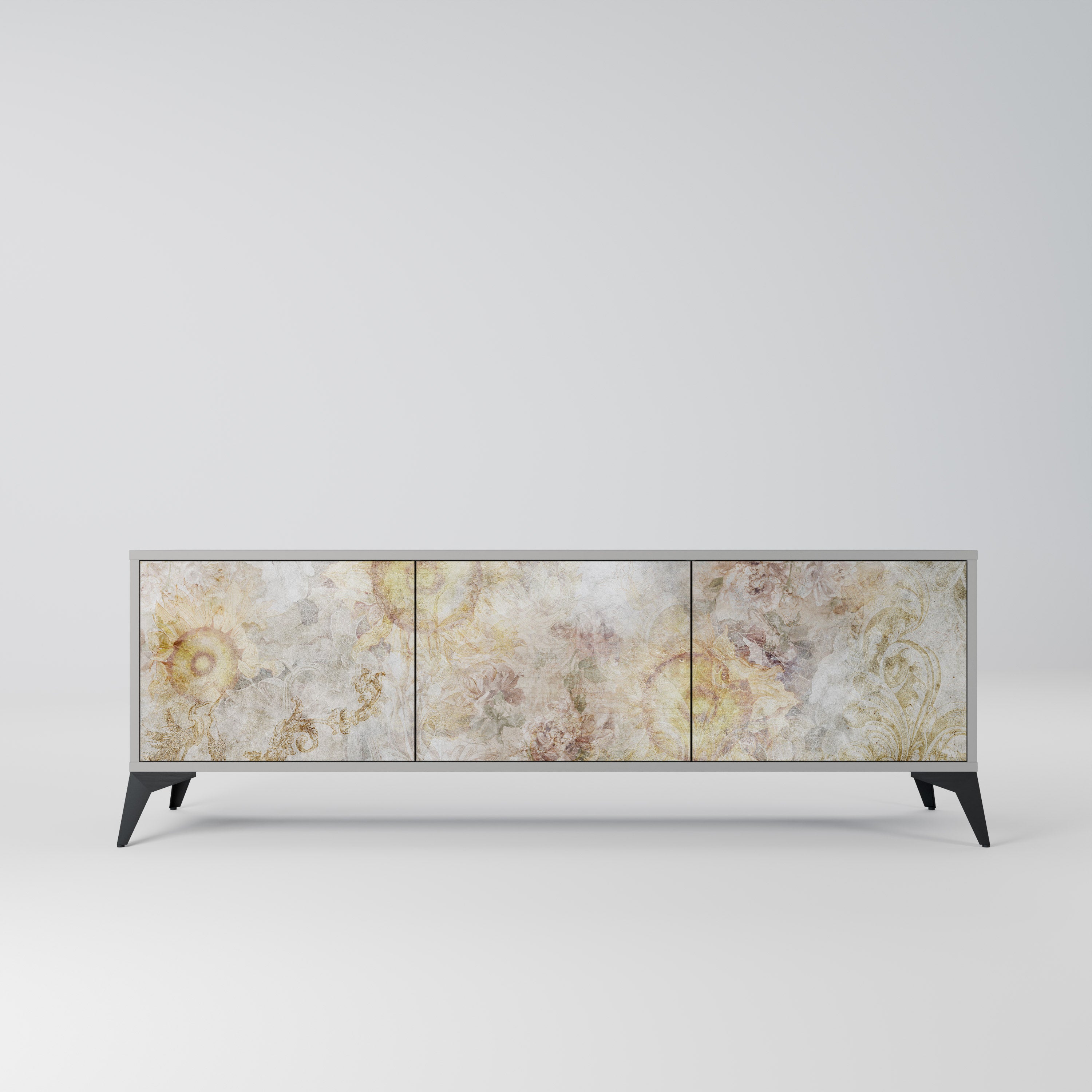 SUNFLOWER BLUR Szafka RTV 3-drzwiowa korpus Szary