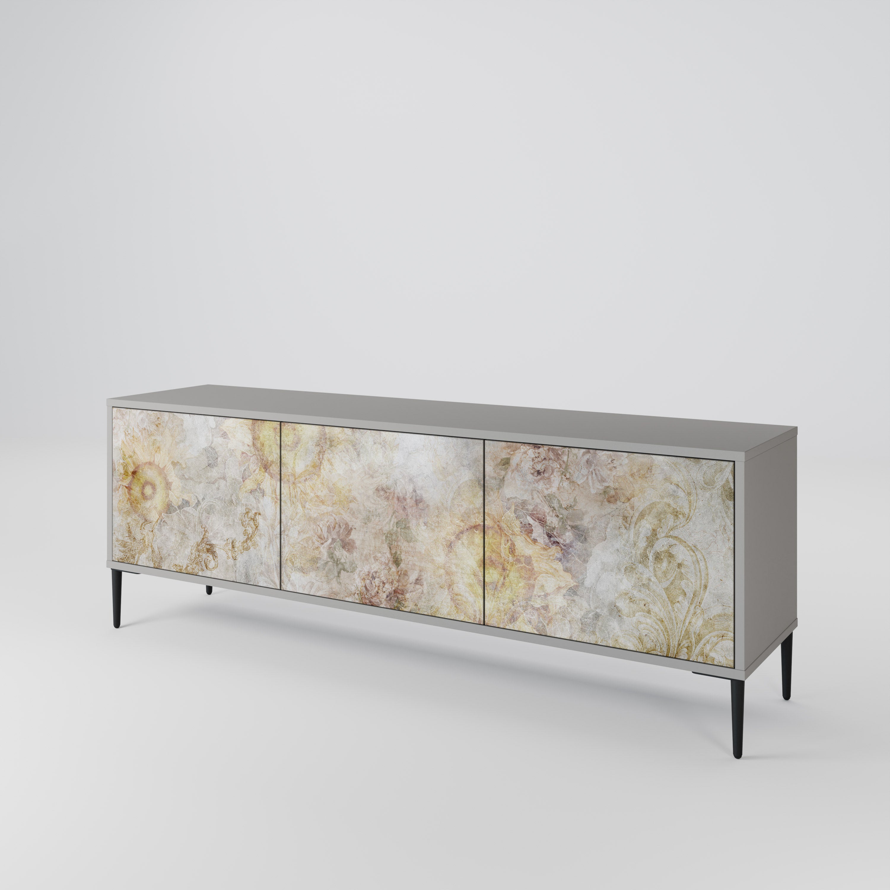 SUNFLOWER BLUR Szafka RTV 3-drzwiowa korpus Szary