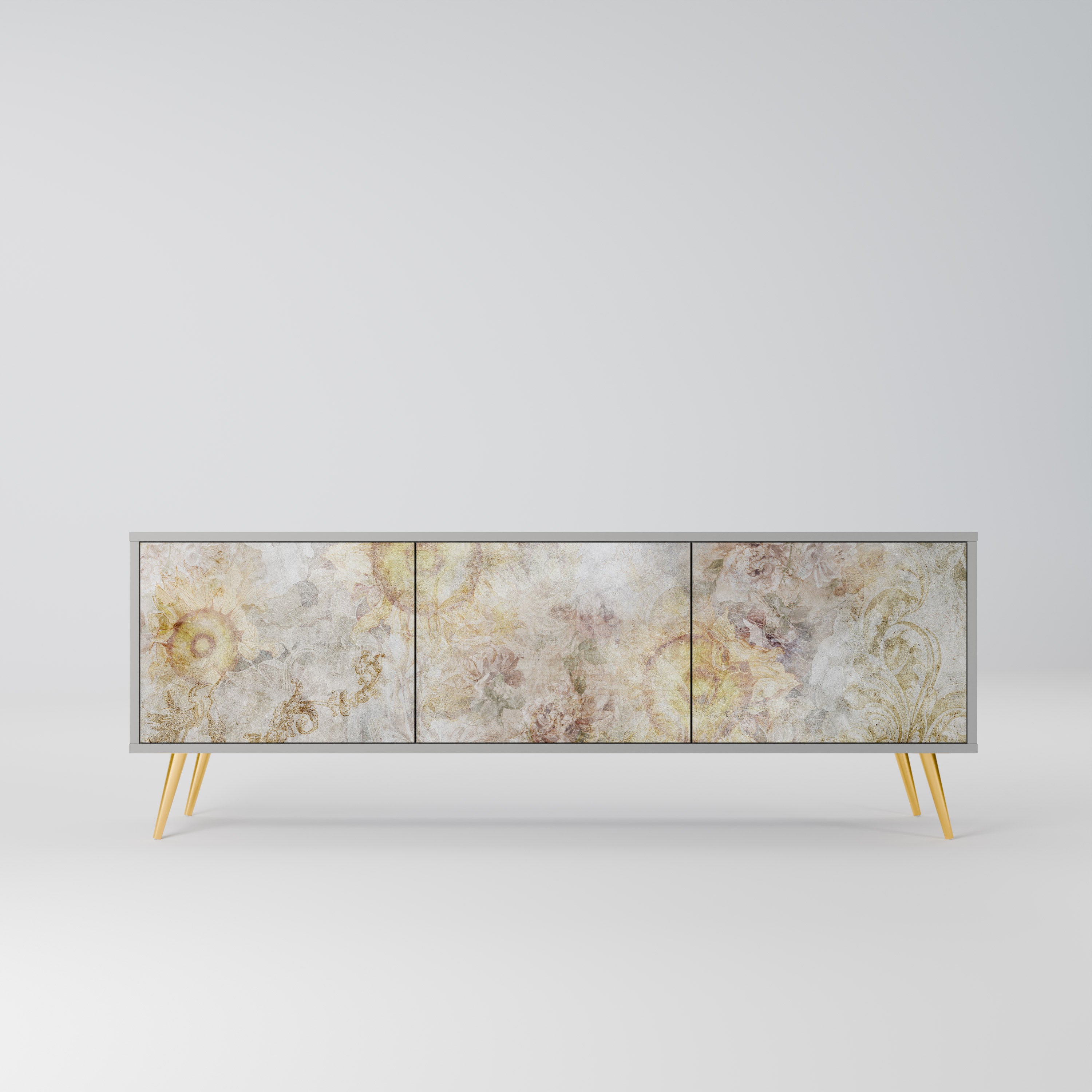 SUNFLOWER BLUR Szafka RTV 3-drzwiowa korpus Szary