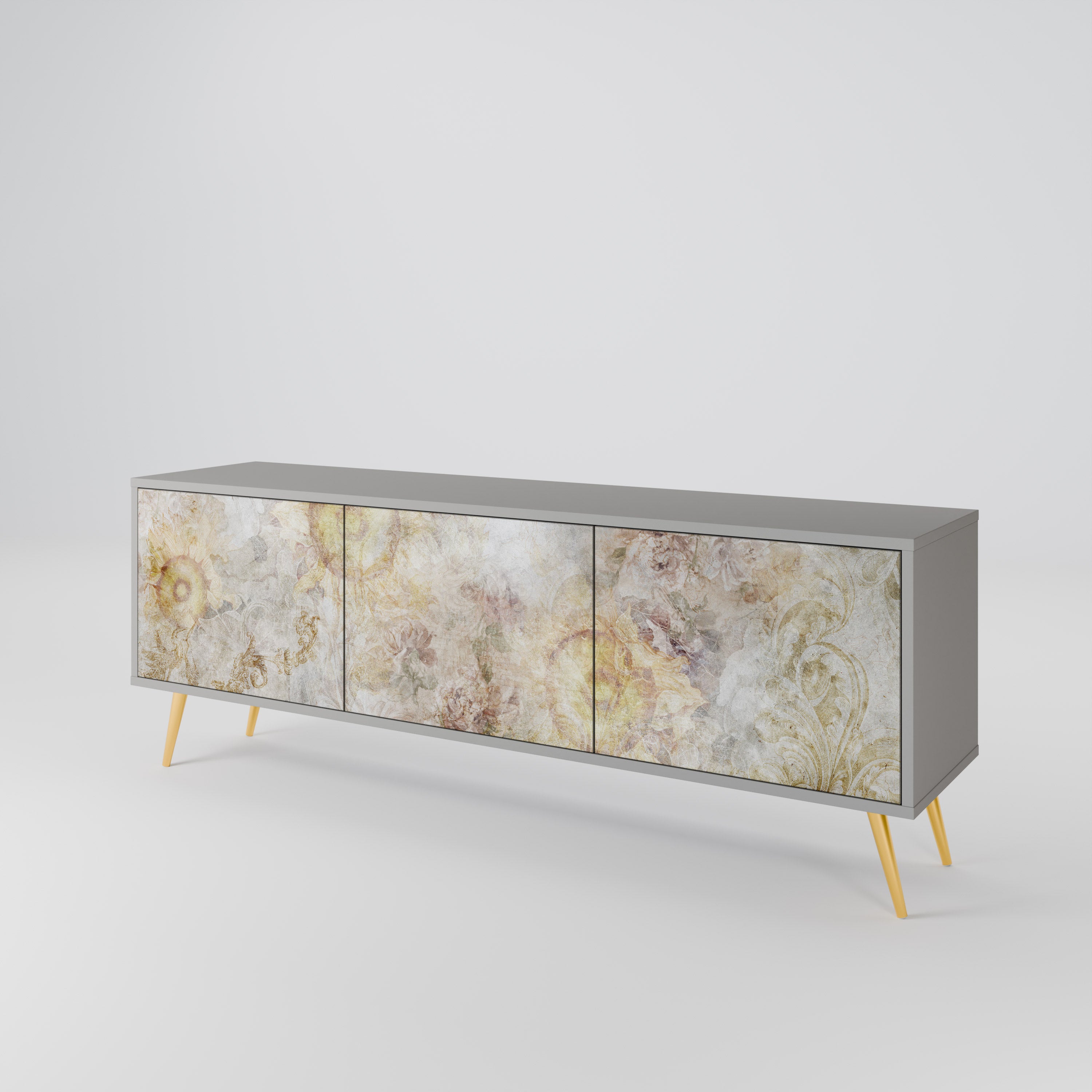 SUNFLOWER BLUR Szafka RTV 3-drzwiowa korpus Szary