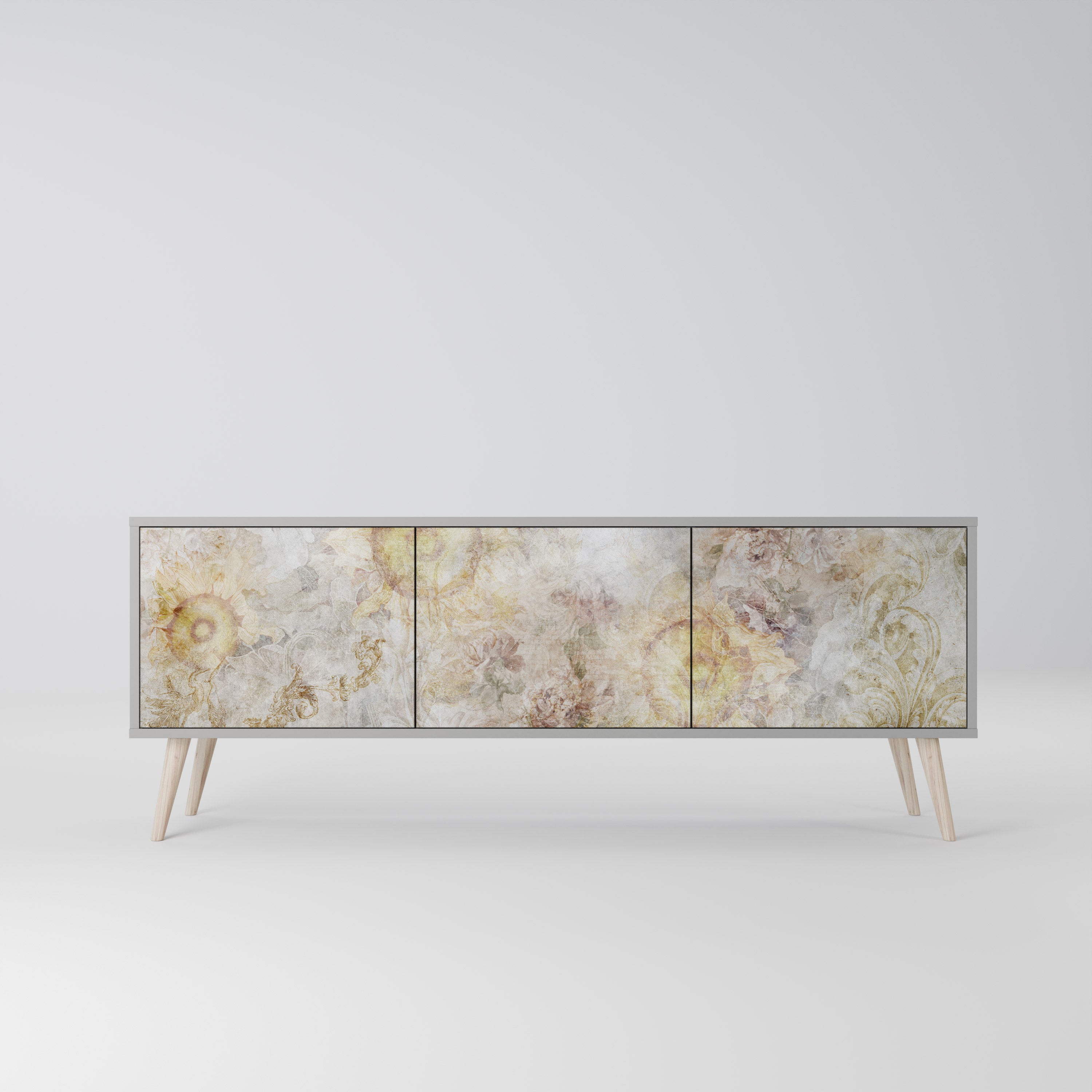 SUNFLOWER BLUR Szafka RTV 3-drzwiowa korpus Szary