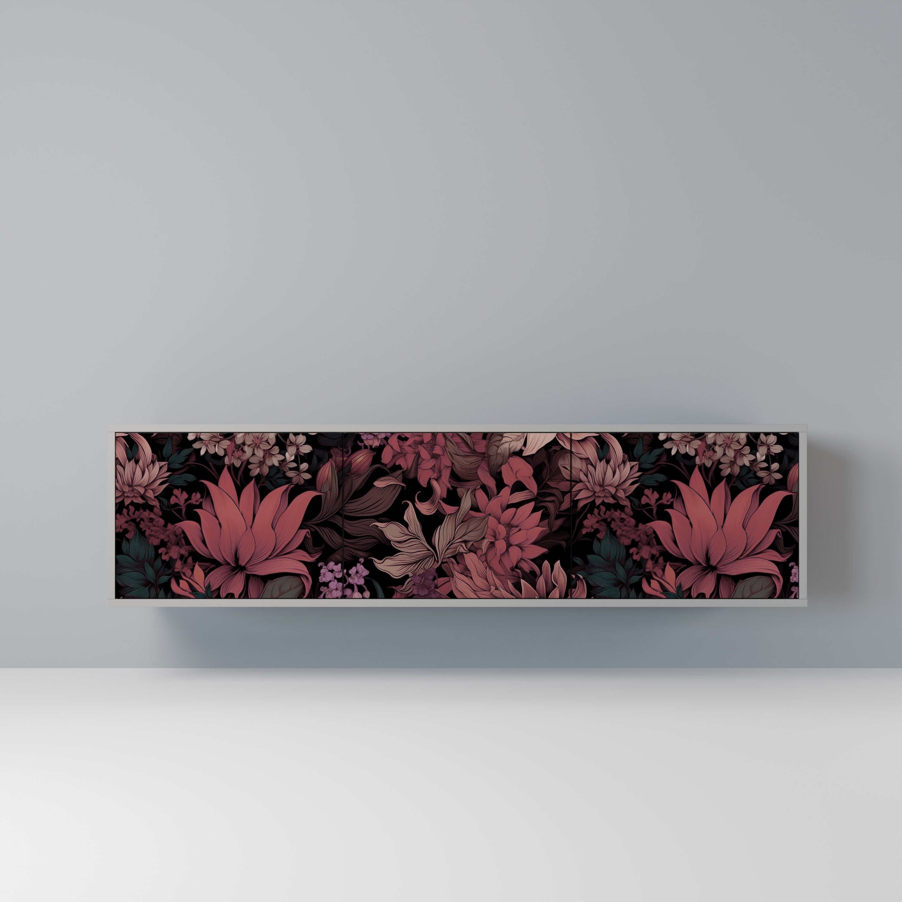 FLORAL WHISPER Szafka RTV 3-drzwiowa korpus Szary