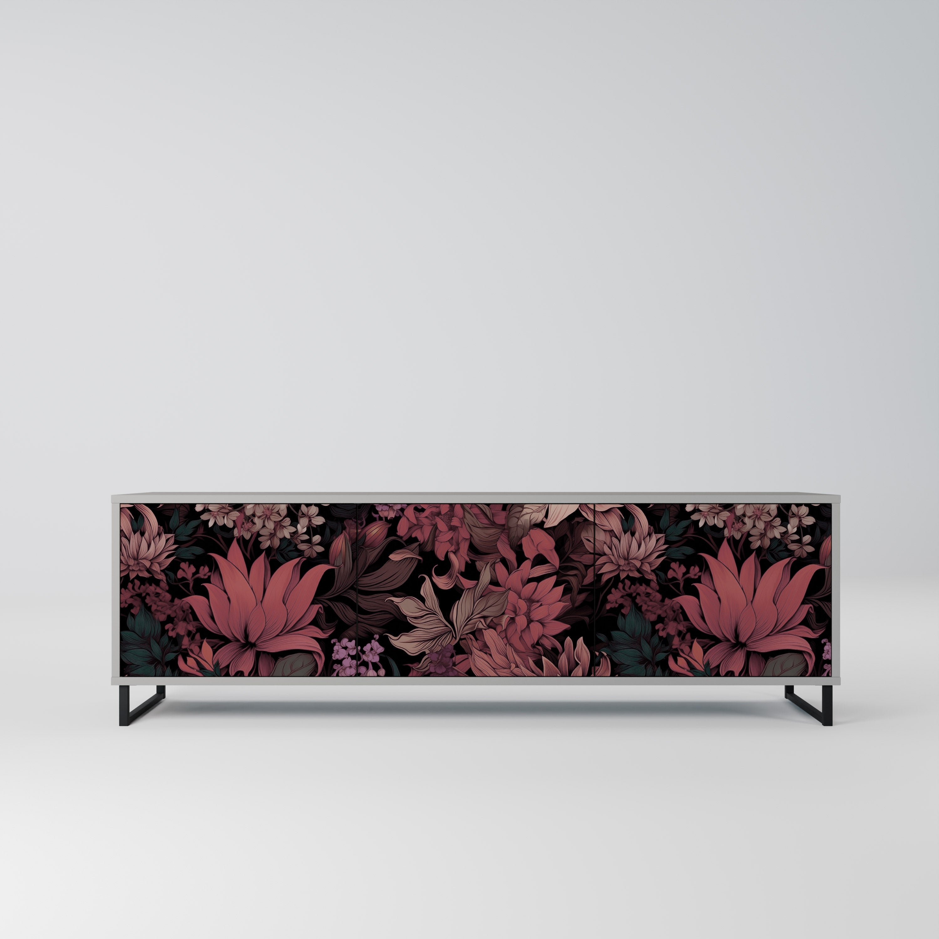 FLORAL WHISPER Szafka RTV 3-drzwiowa korpus Szary