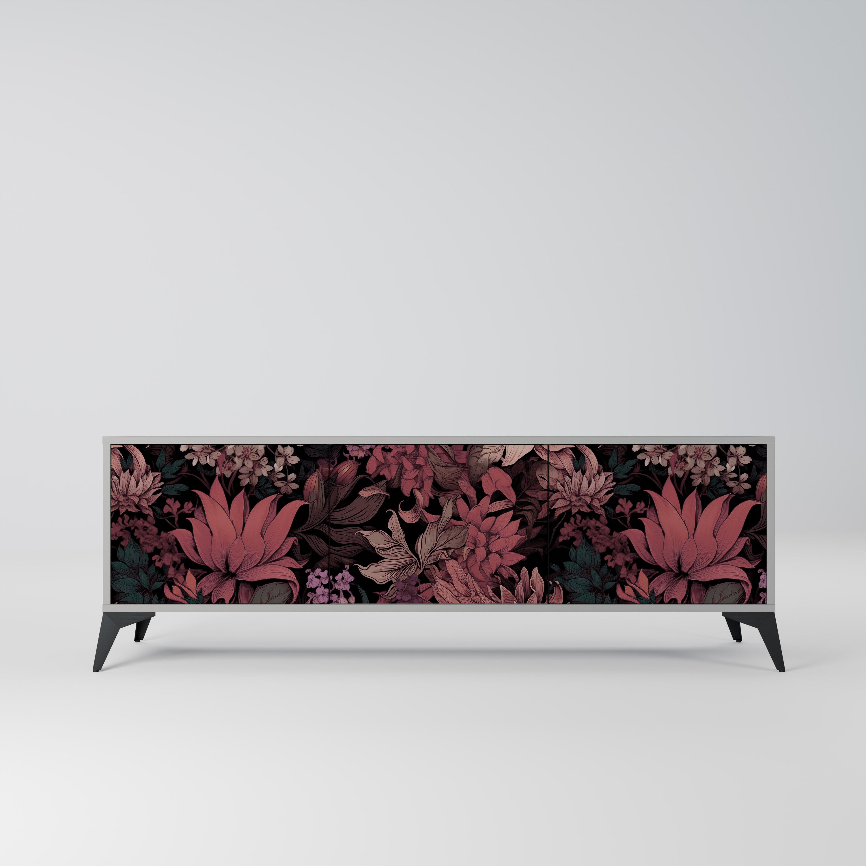 FLORAL WHISPER Szafka RTV 3-drzwiowa korpus Szary