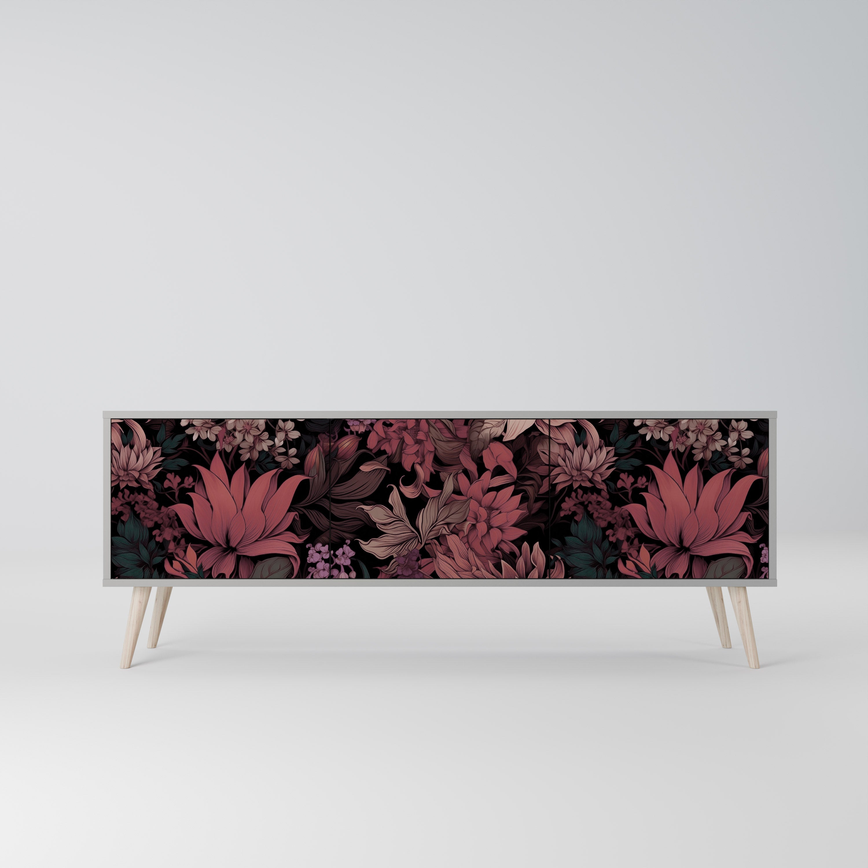 FLORAL WHISPER Szafka RTV 3-drzwiowa korpus Szary