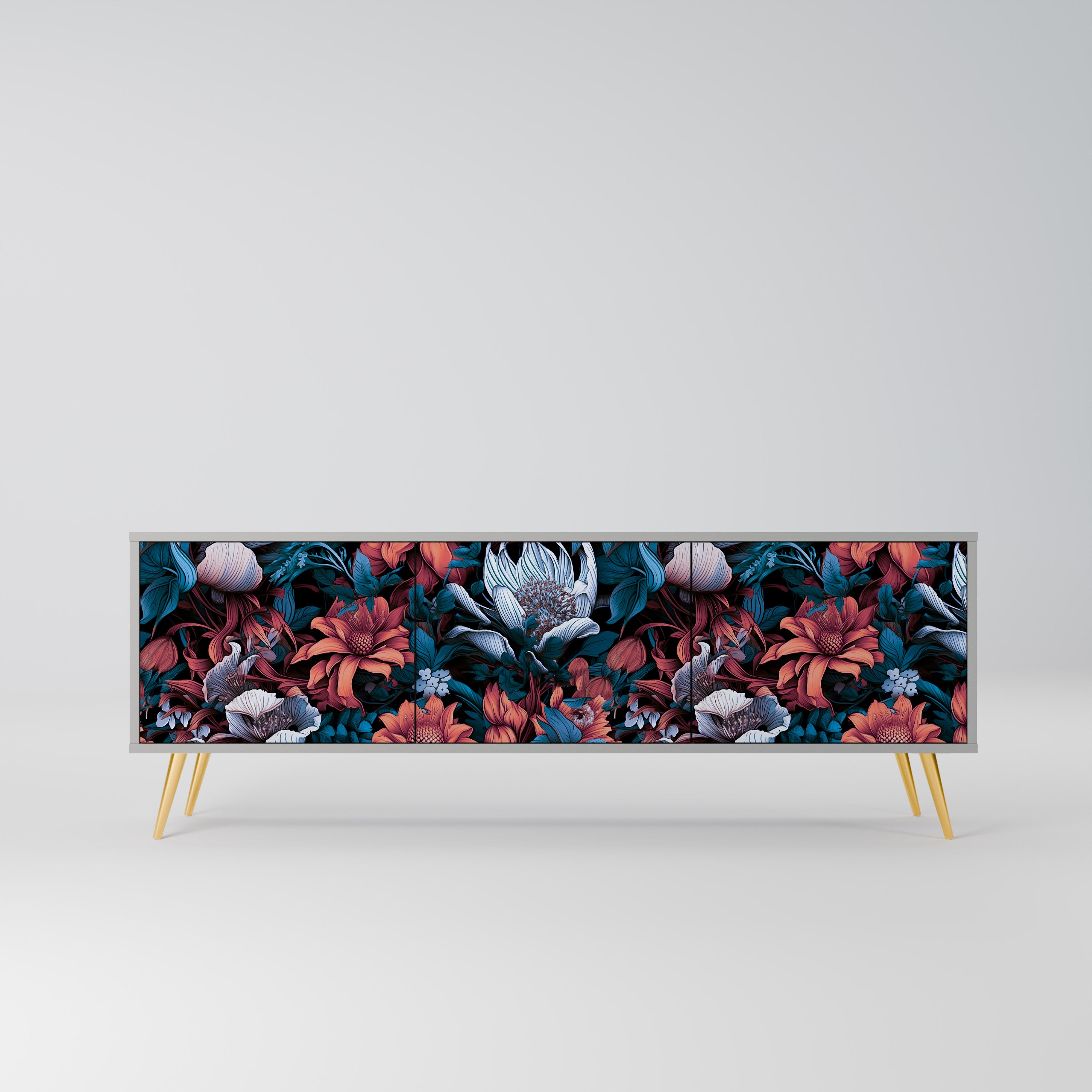 ETHEREAL BLOSSOMS Szafka RTV 3-drzwiowa korpus Szary