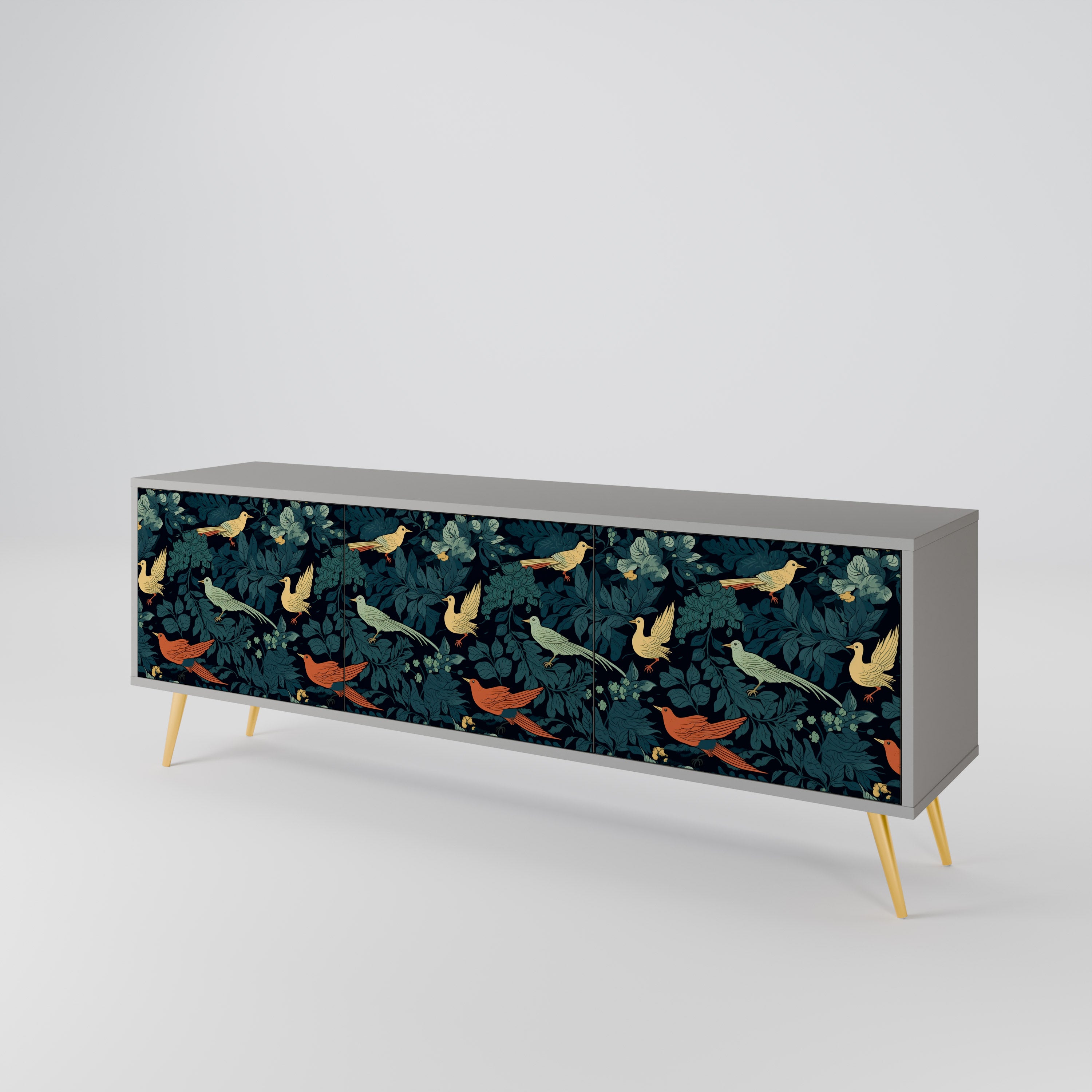 FOWL ORNAMENT Szafka RTV 3-drzwiowa korpus Szary