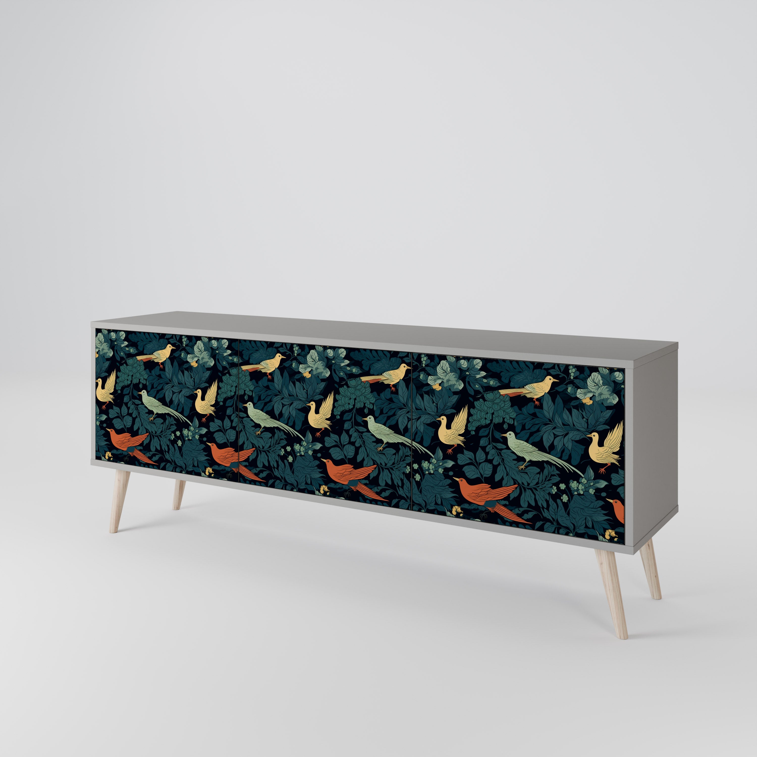 FOWL ORNAMENT Szafka RTV 3-drzwiowa korpus Szary