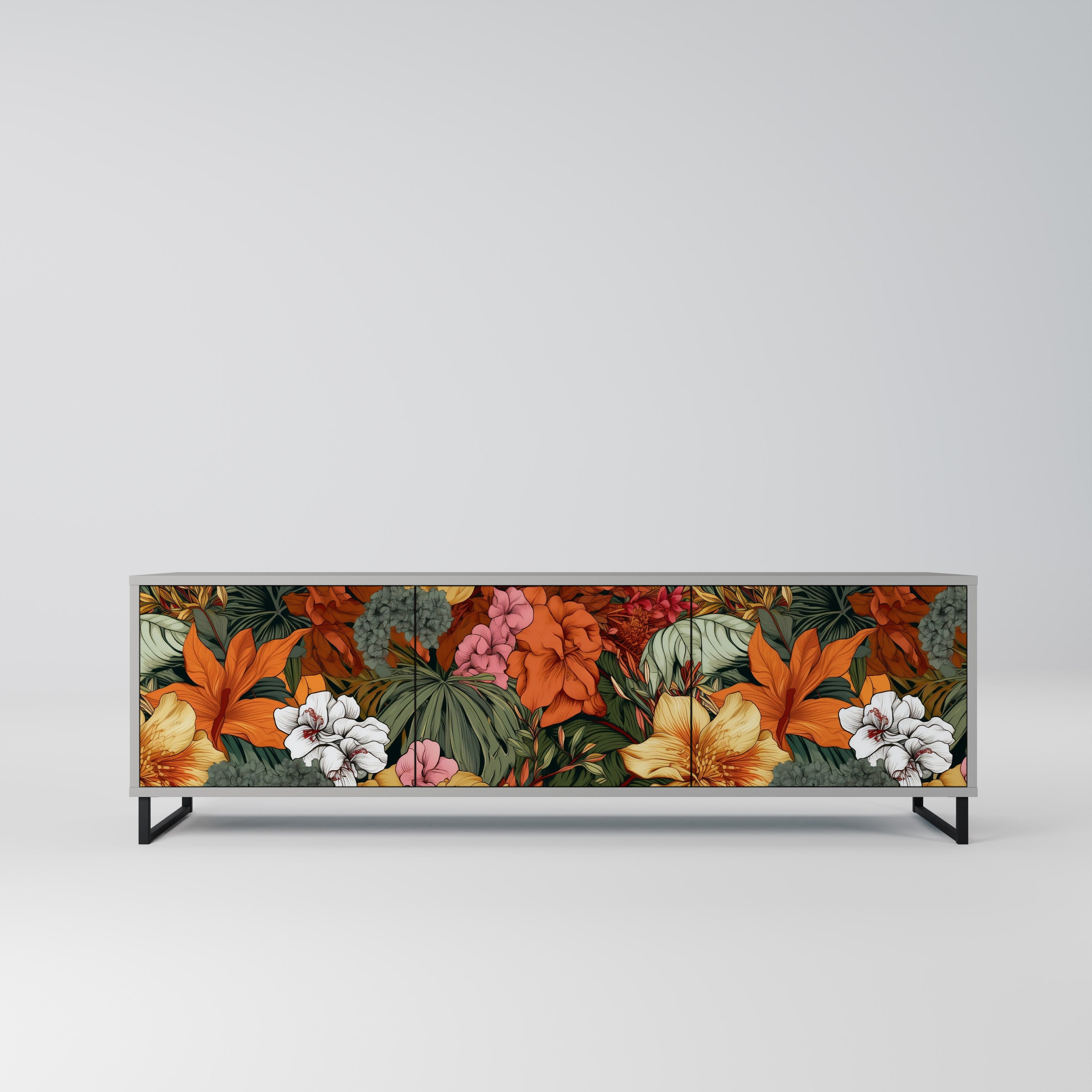 RADIANT FLORA Szafka RTV 3-drzwiowa korpus Szary