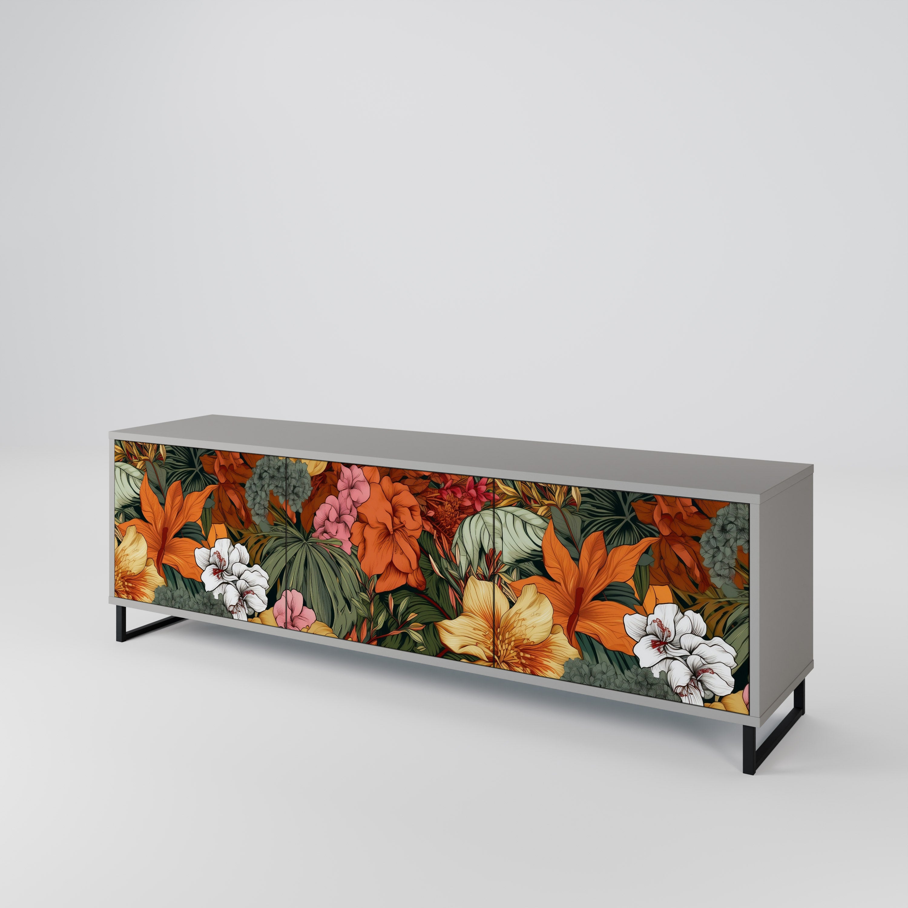 RADIANT FLORA Szafka RTV 3-drzwiowa korpus Szary