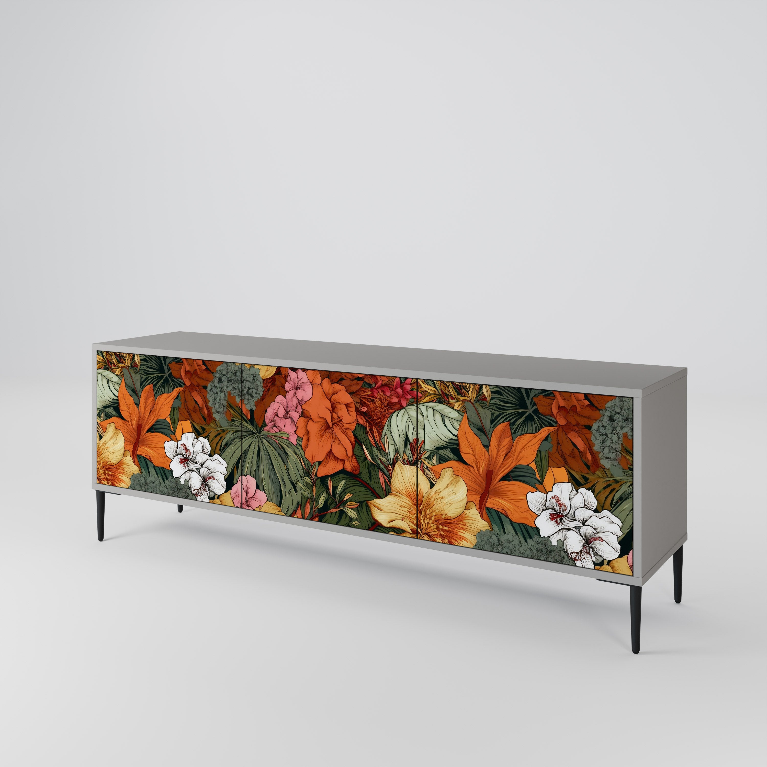 RADIANT FLORA Szafka RTV 3-drzwiowa korpus Szary