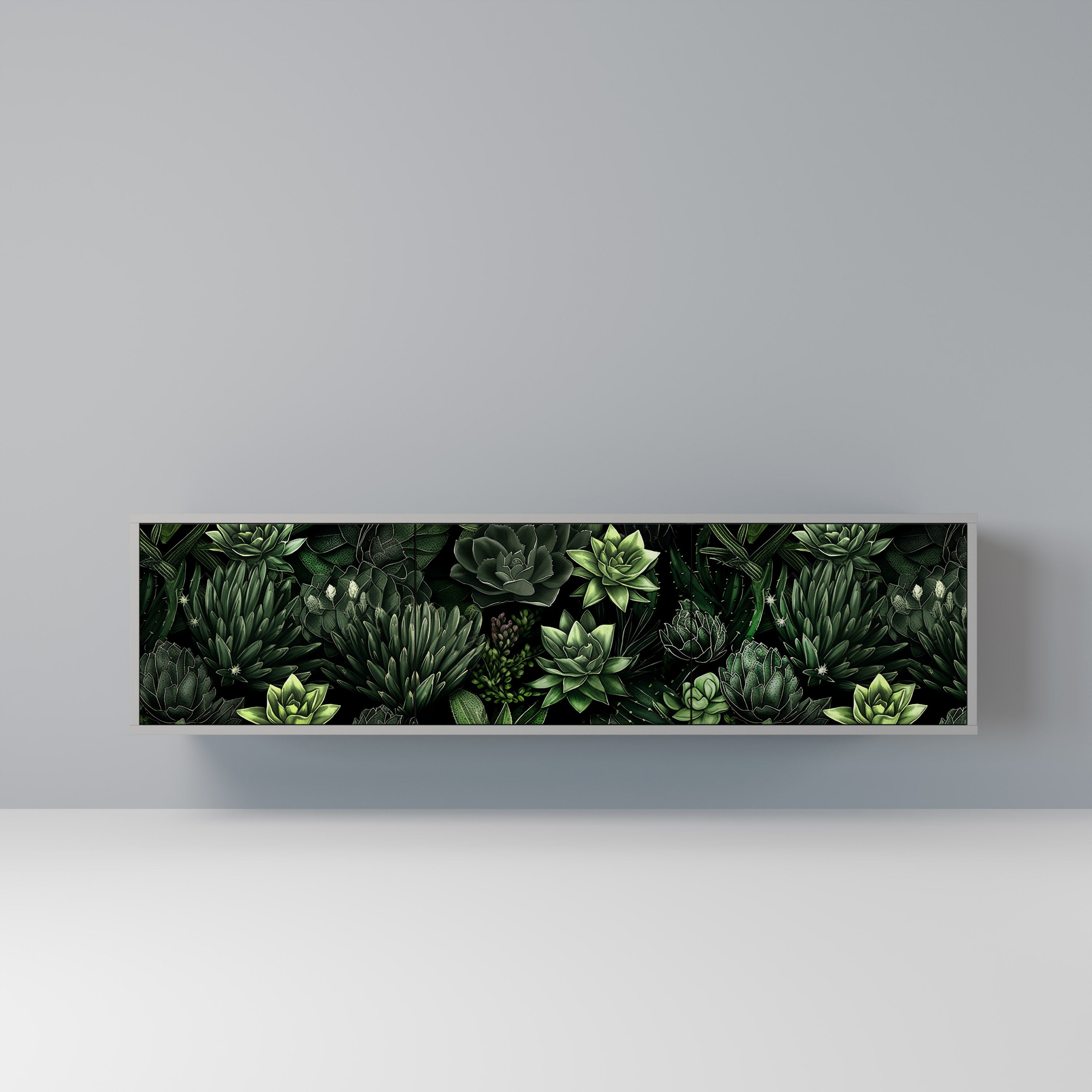SUCCULENT JUNGLE Szafka RTV 3-drzwiowa korpus Szary