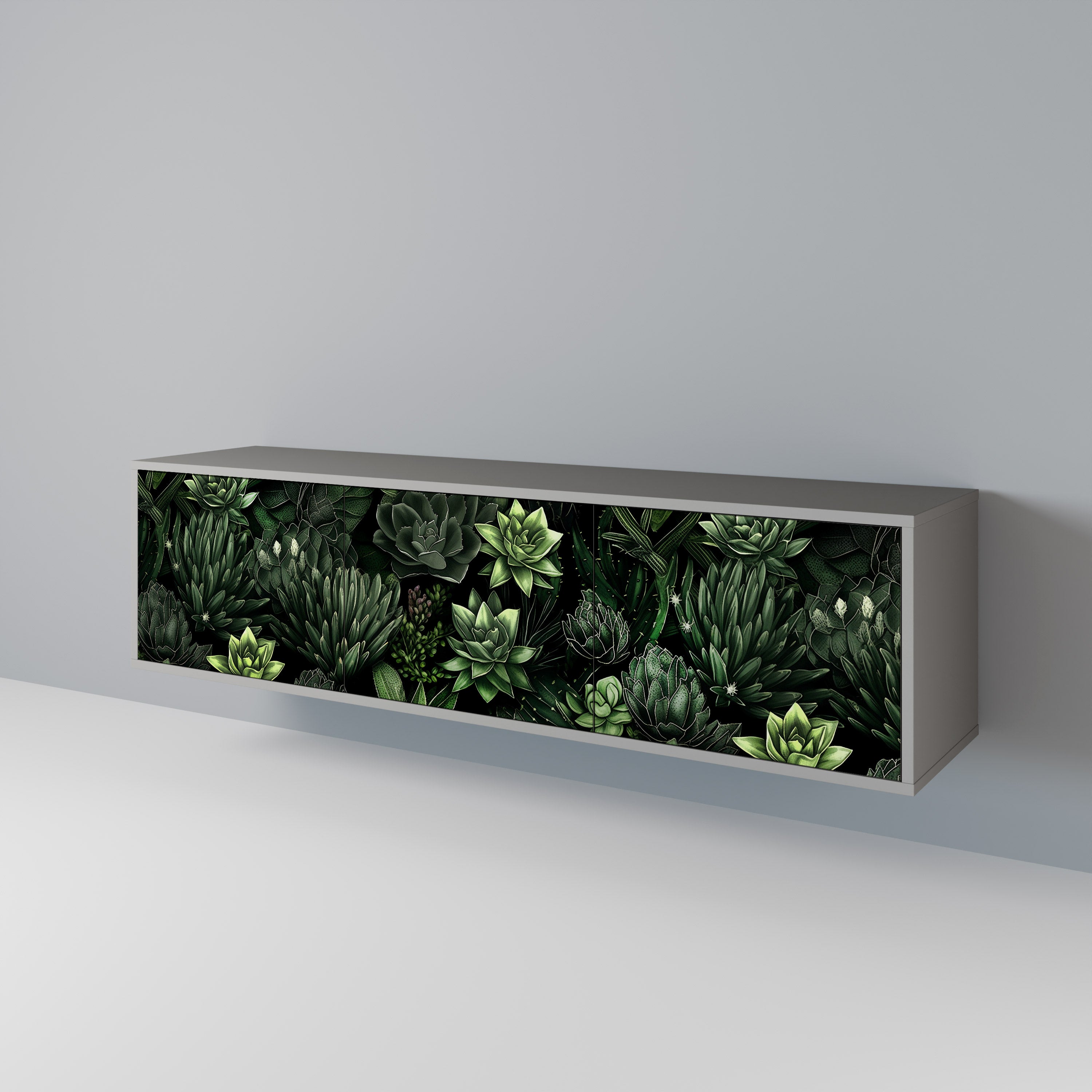 SUCCULENT JUNGLE Szafka RTV 3-drzwiowa korpus Szary