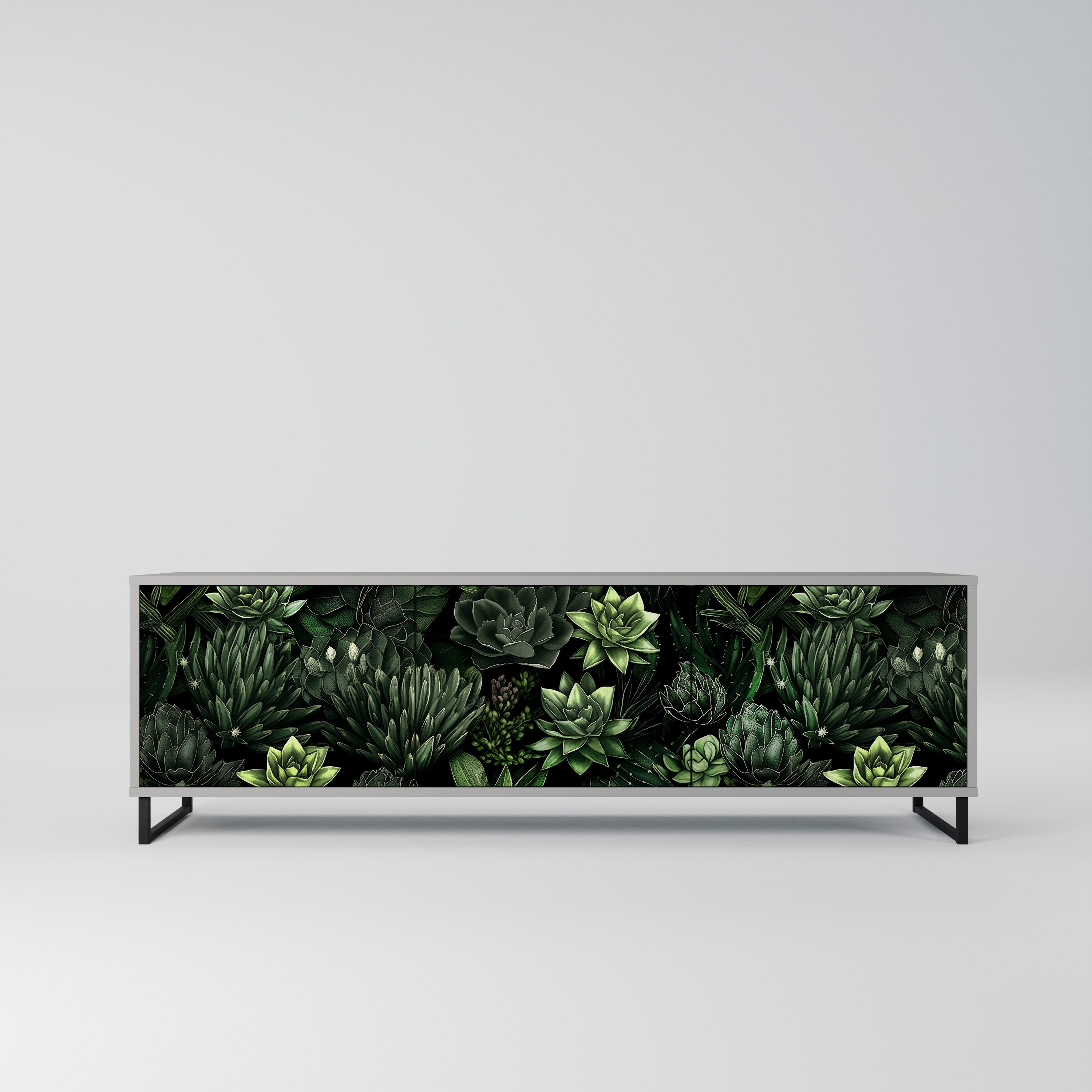 SUCCULENT JUNGLE Szafka RTV 3-drzwiowa korpus Szary