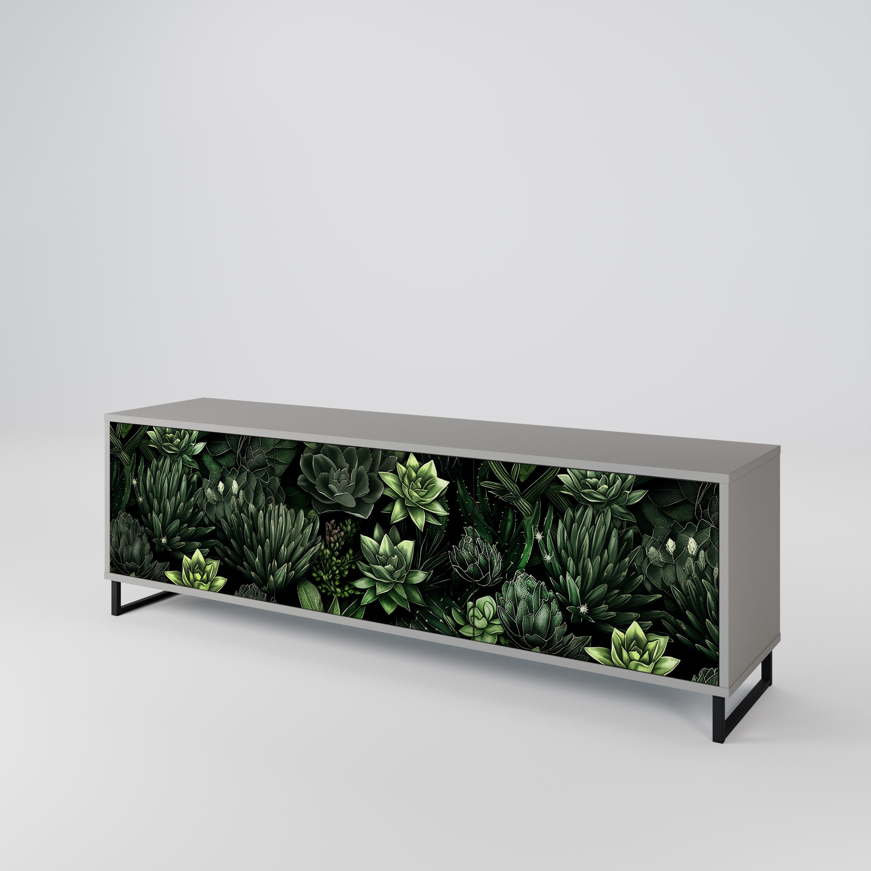 SUCCULENT JUNGLE Szafka RTV 3-drzwiowa korpus Szary