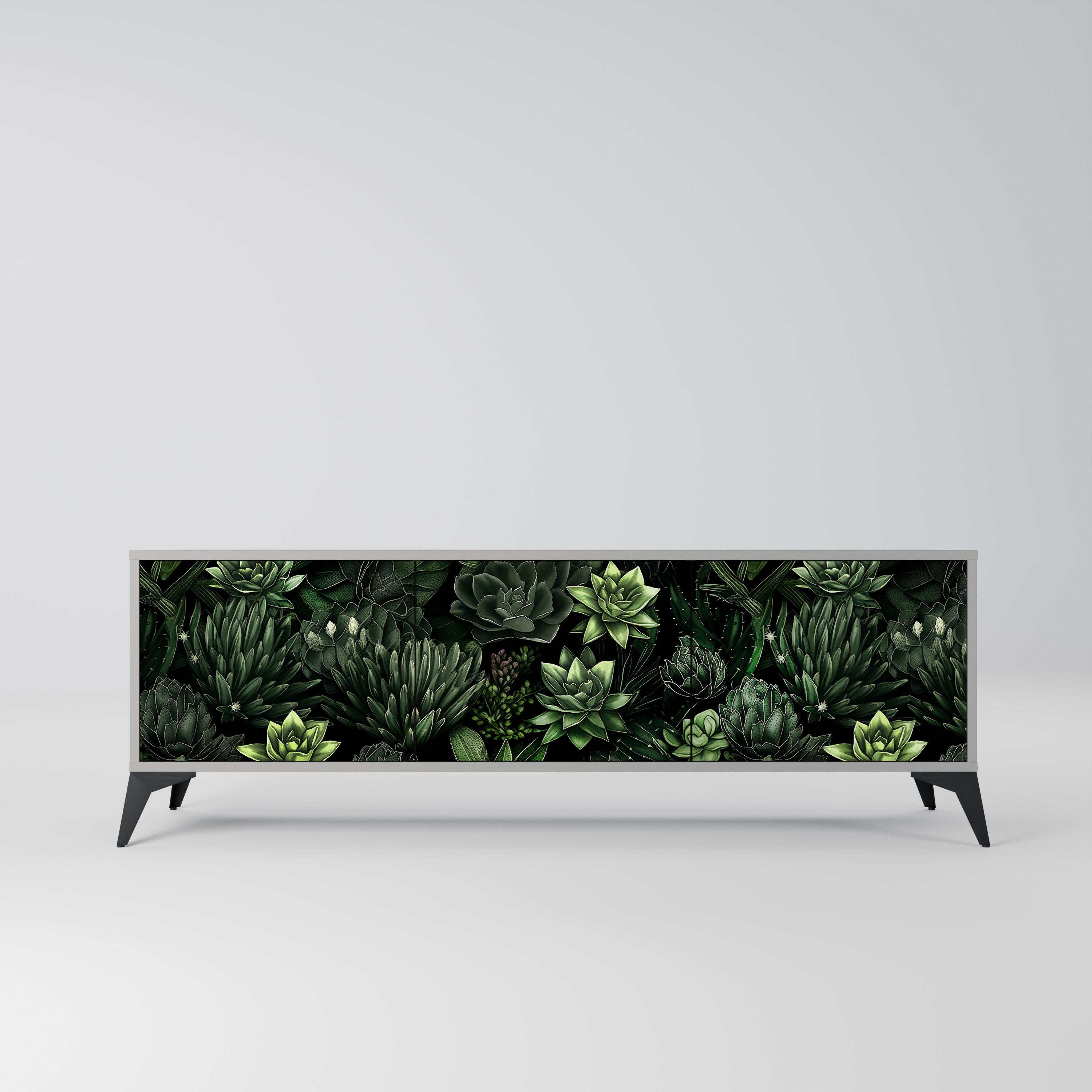 SUCCULENT JUNGLE Szafka RTV 3-drzwiowa korpus Szary
