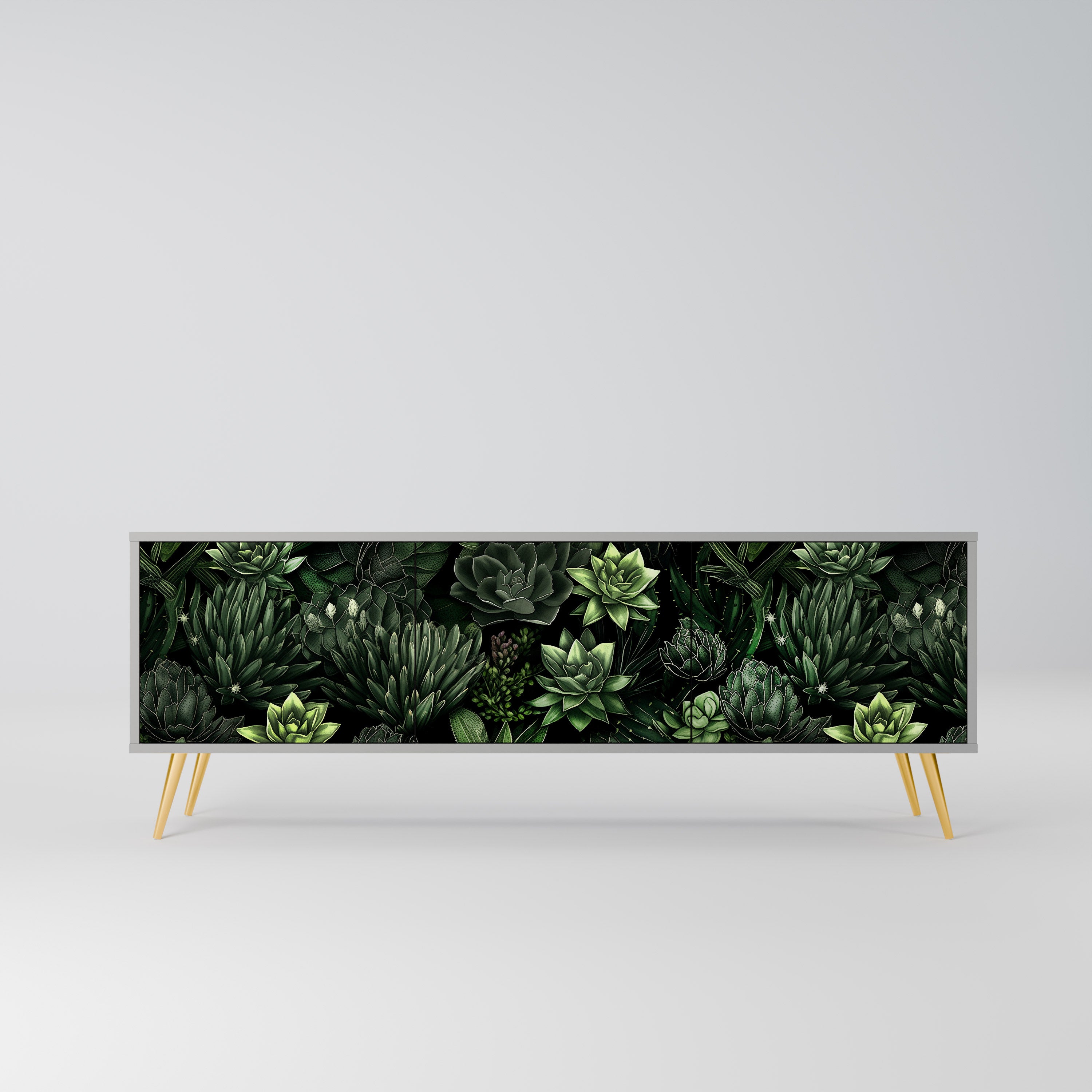 SUCCULENT JUNGLE Szafka RTV 3-drzwiowa korpus Szary