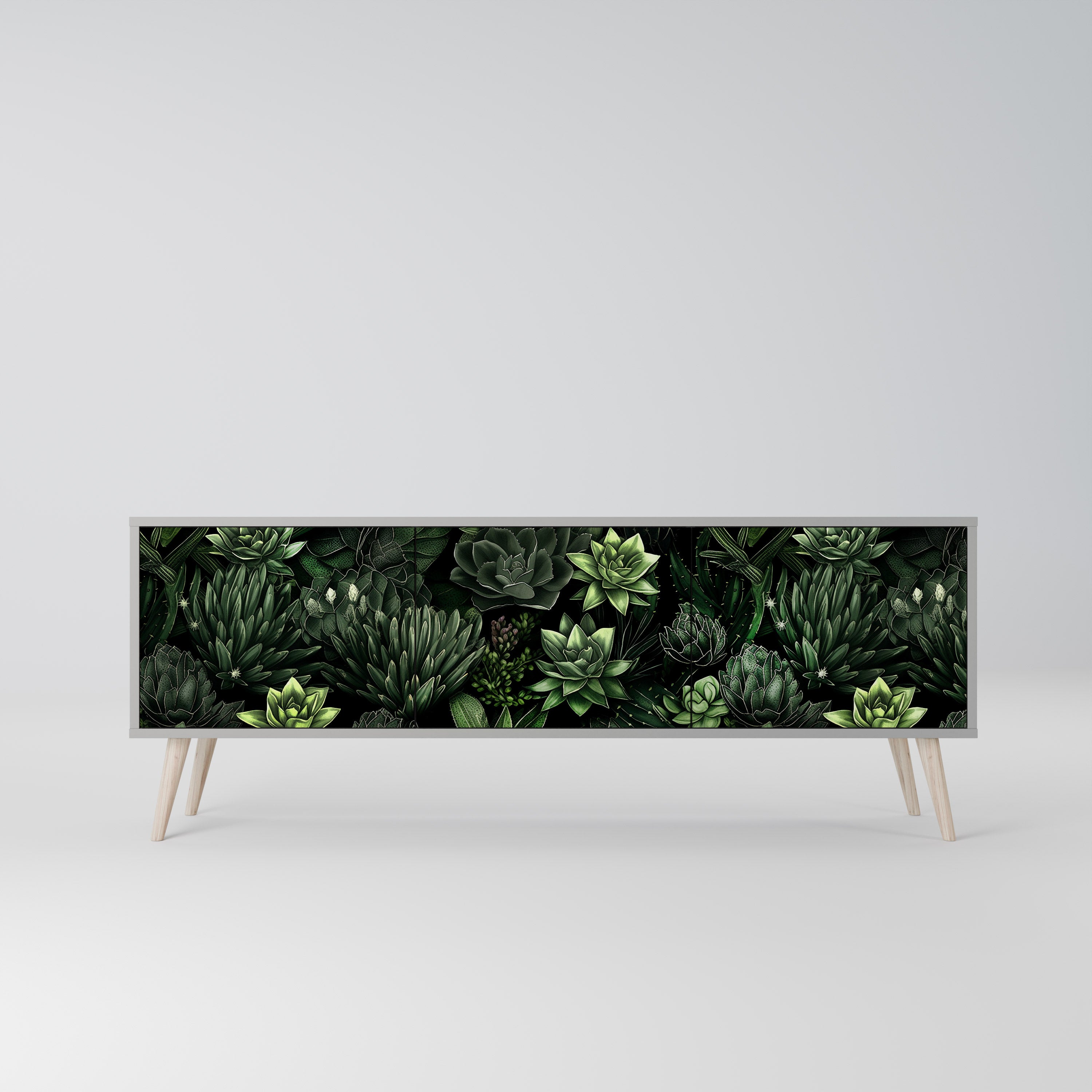 SUCCULENT JUNGLE Szafka RTV 3-drzwiowa korpus Szary