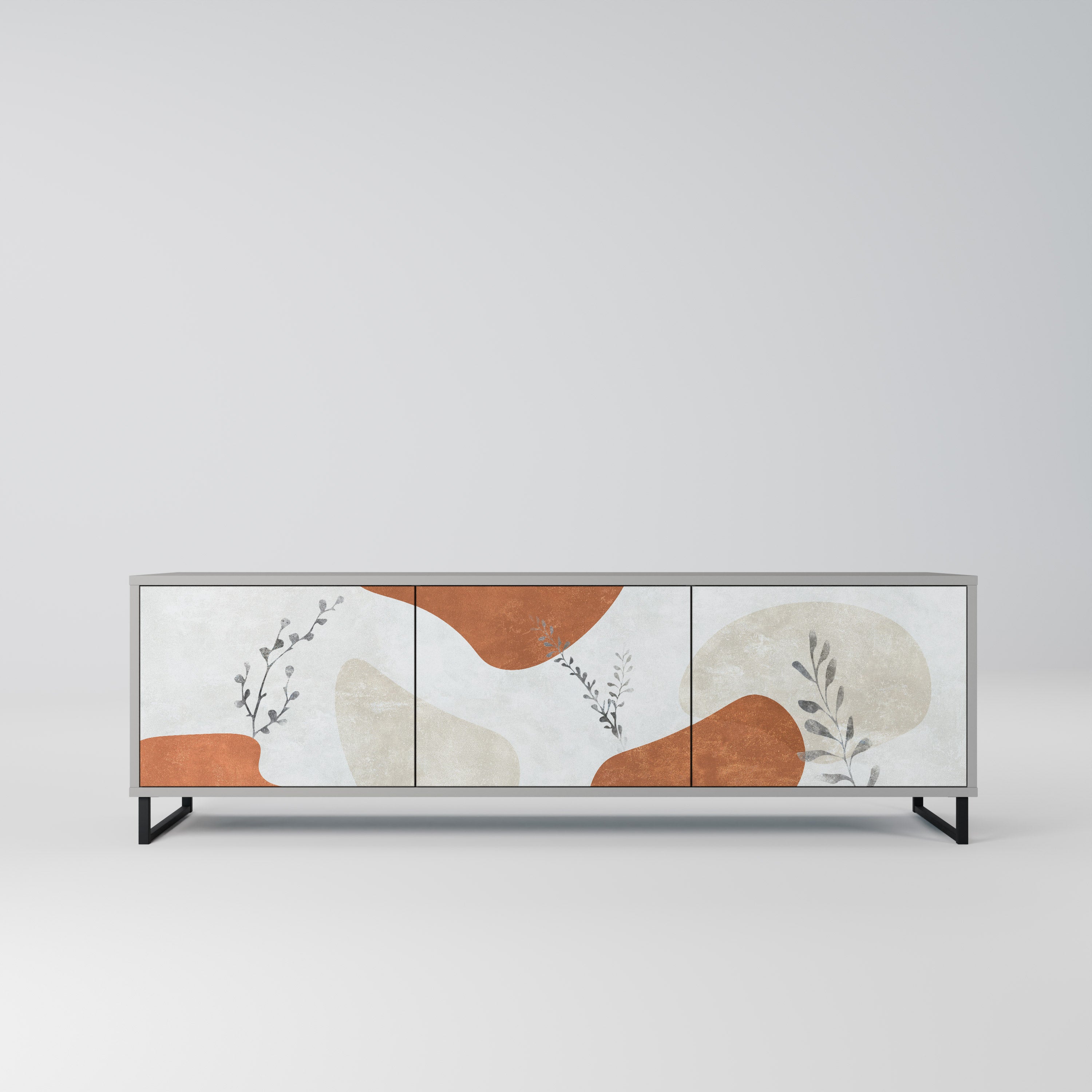 TRANQUIL TWIG Szafka RTV 3-drzwiowa korpus Szary