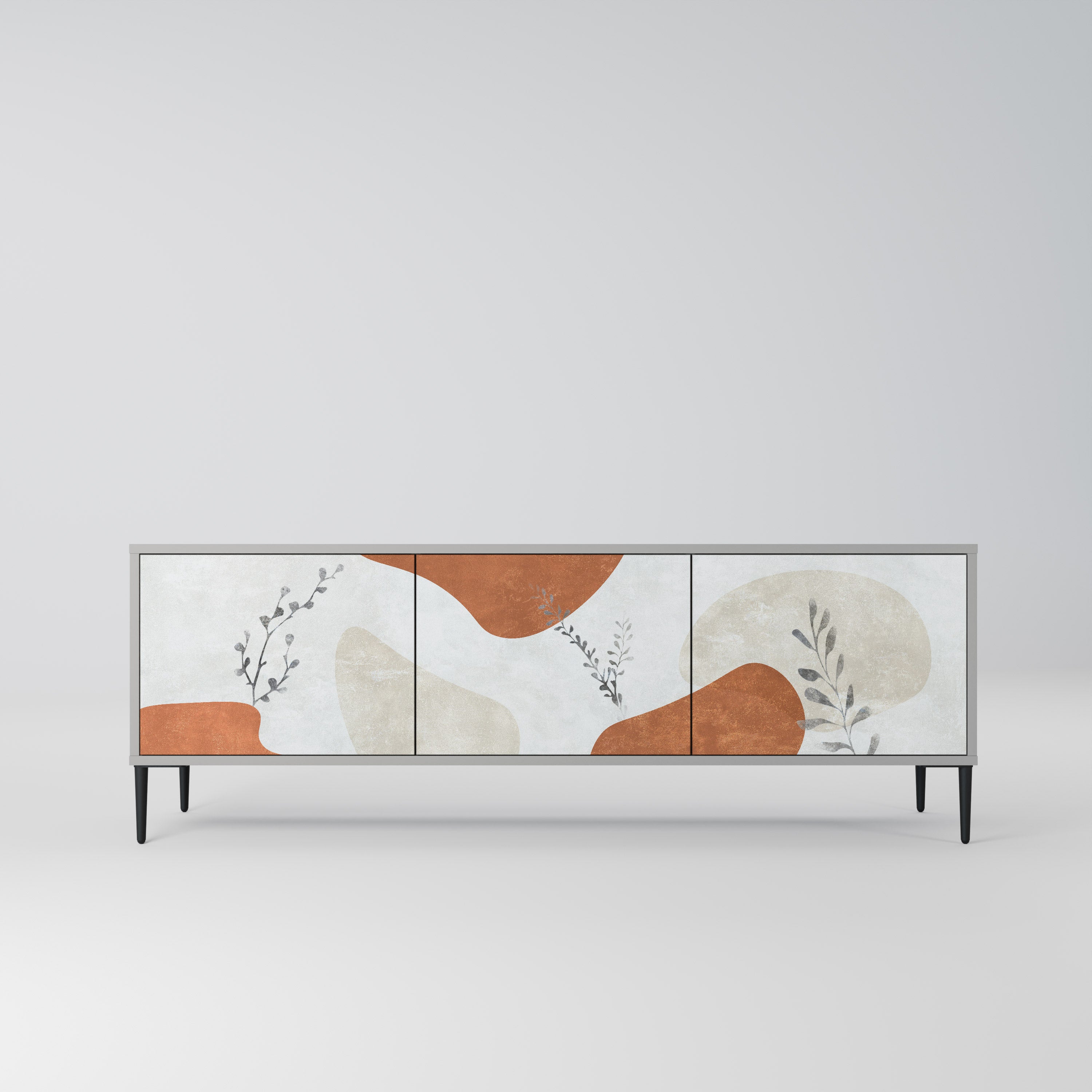 TRANQUIL TWIG Szafka RTV 3-drzwiowa korpus Szary