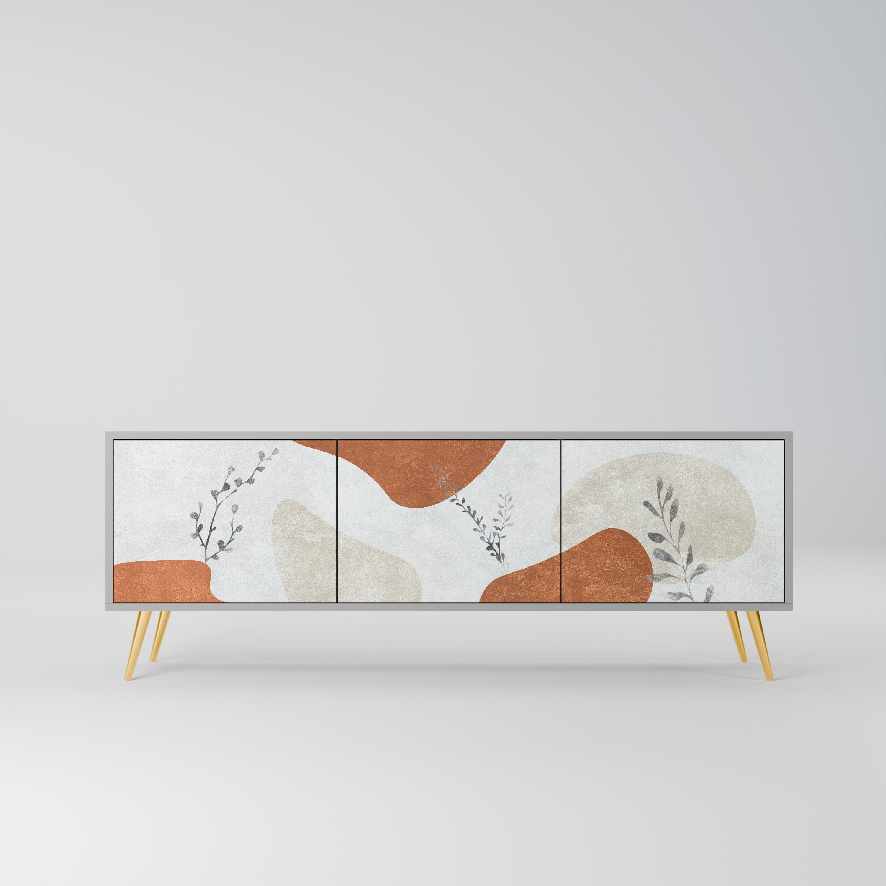 TRANQUIL TWIG Szafka RTV 3-drzwiowa korpus Szary