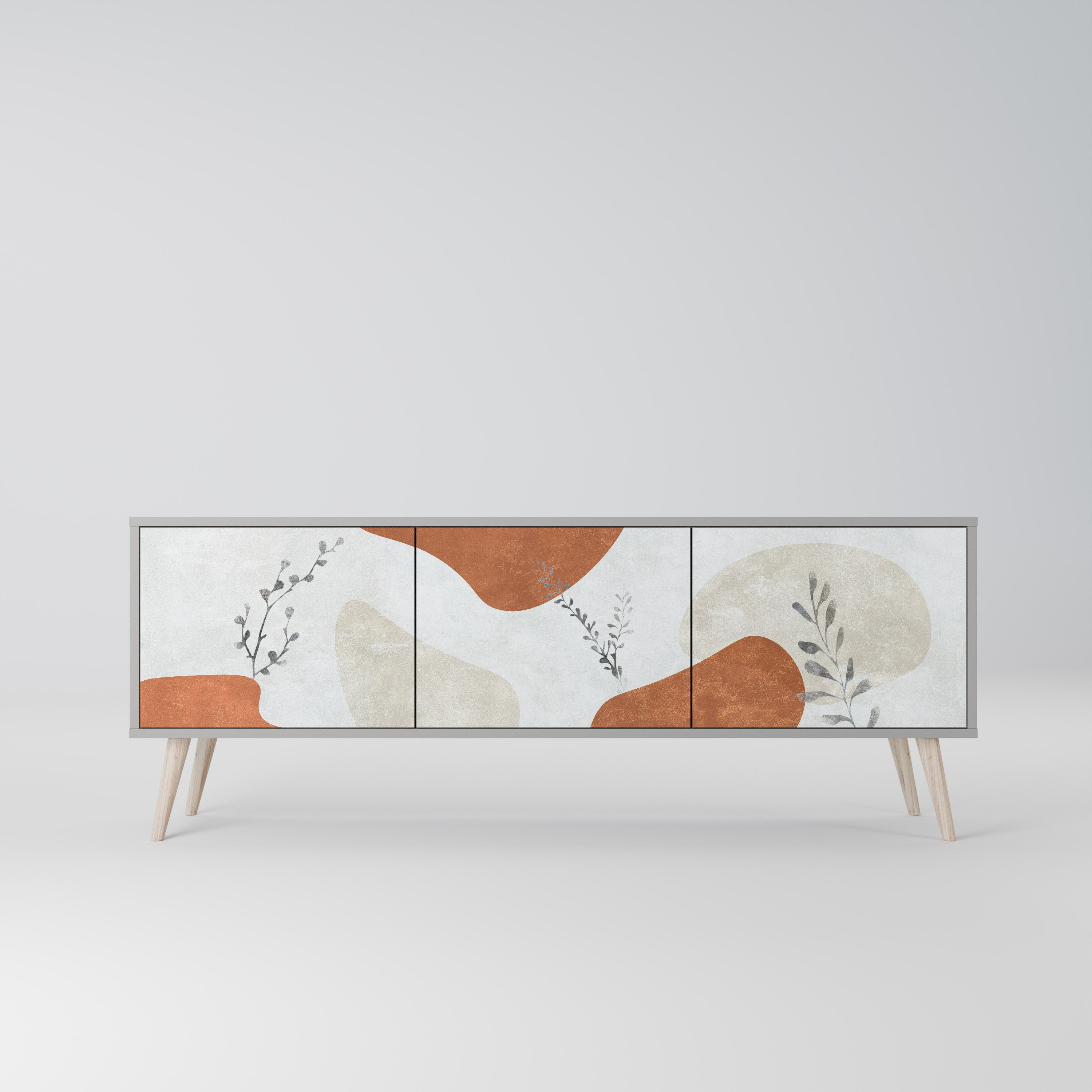 TRANQUIL TWIG Szafka RTV 3-drzwiowa korpus Szary