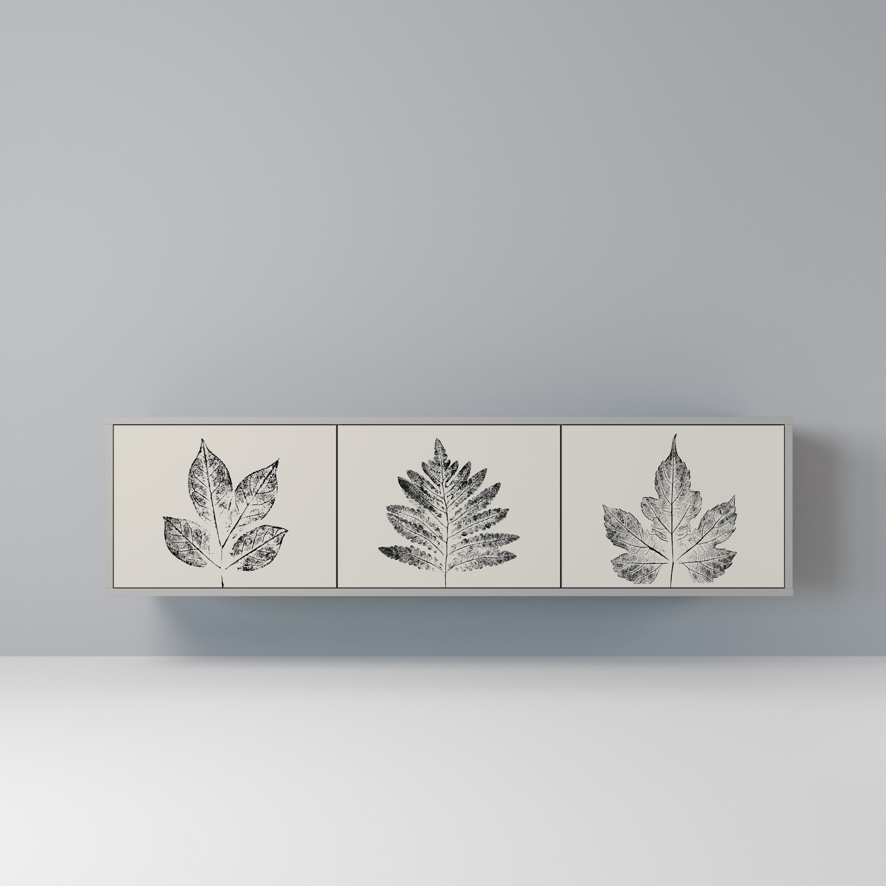 LEAFY STAMPS Szafka RTV 3-drzwiowa korpus Szary