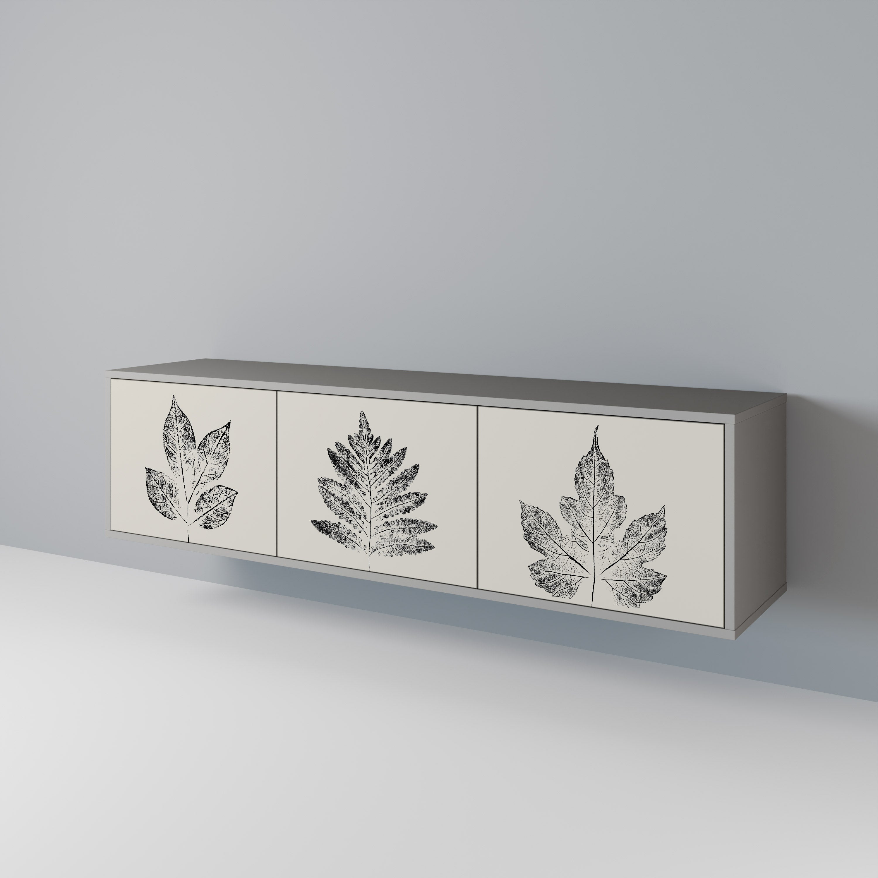 LEAFY STAMPS Szafka RTV 3-drzwiowa korpus Szary