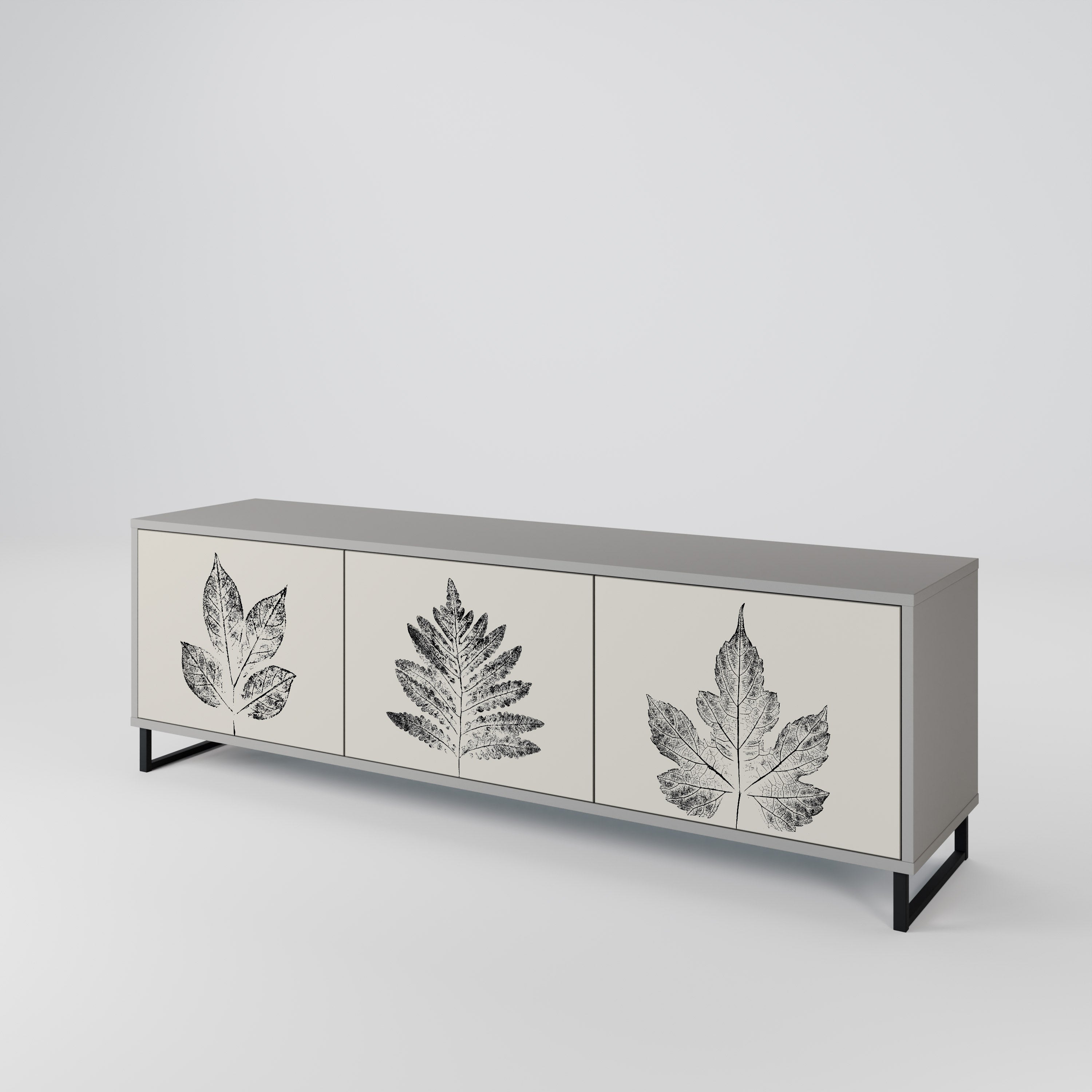 LEAFY STAMPS Szafka RTV 3-drzwiowa korpus Szary