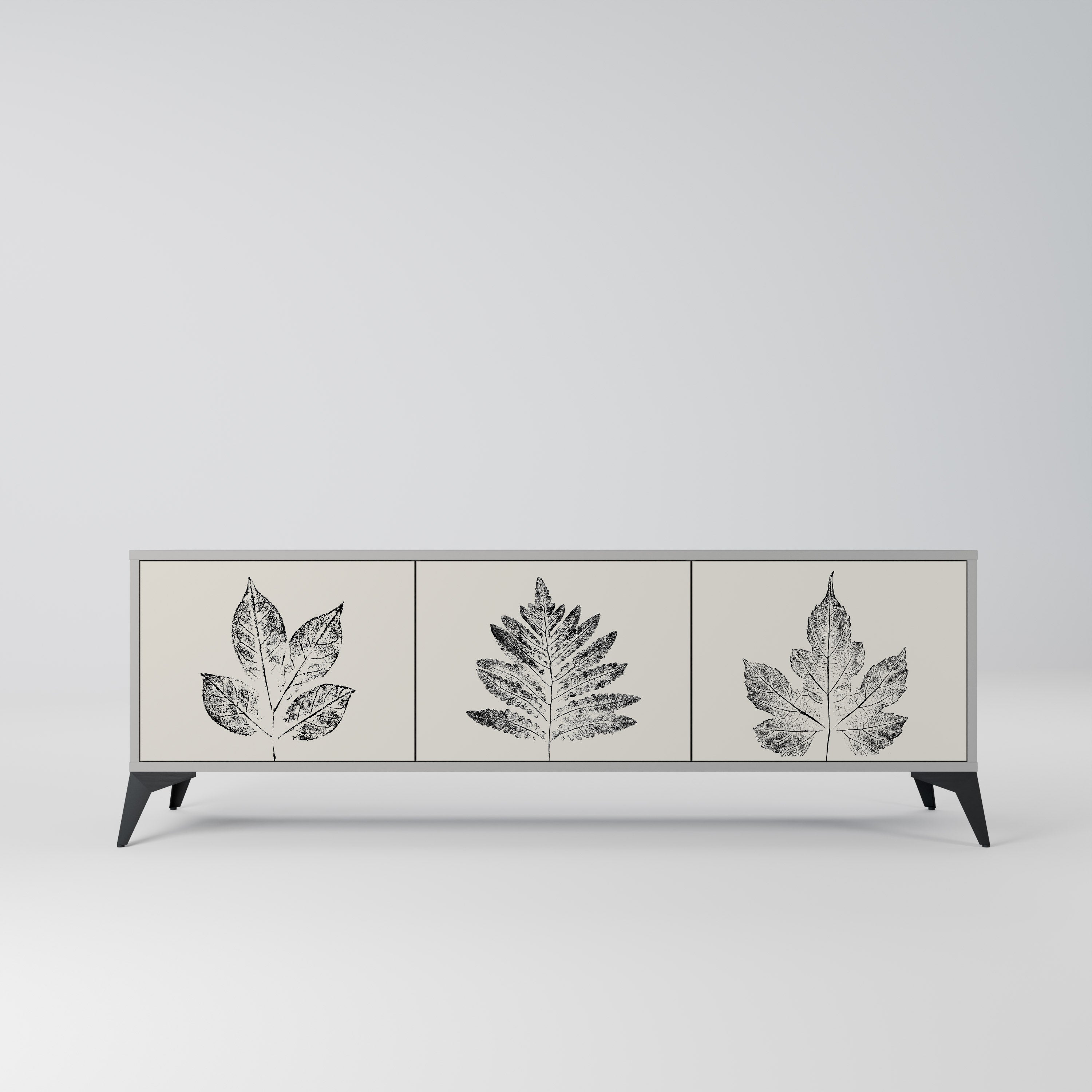 LEAFY STAMPS Szafka RTV 3-drzwiowa korpus Szary