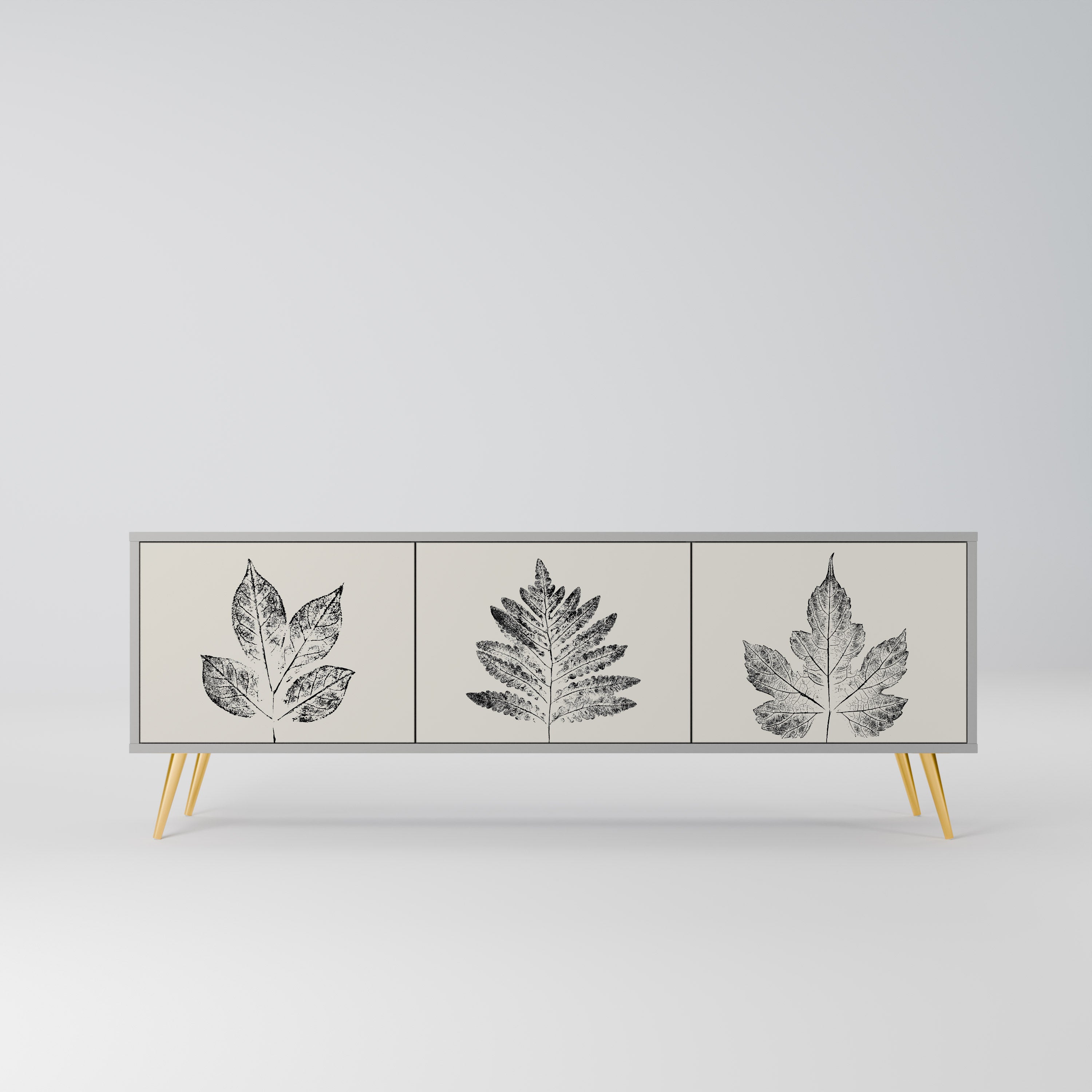 LEAFY STAMPS Szafka RTV 3-drzwiowa korpus Szary