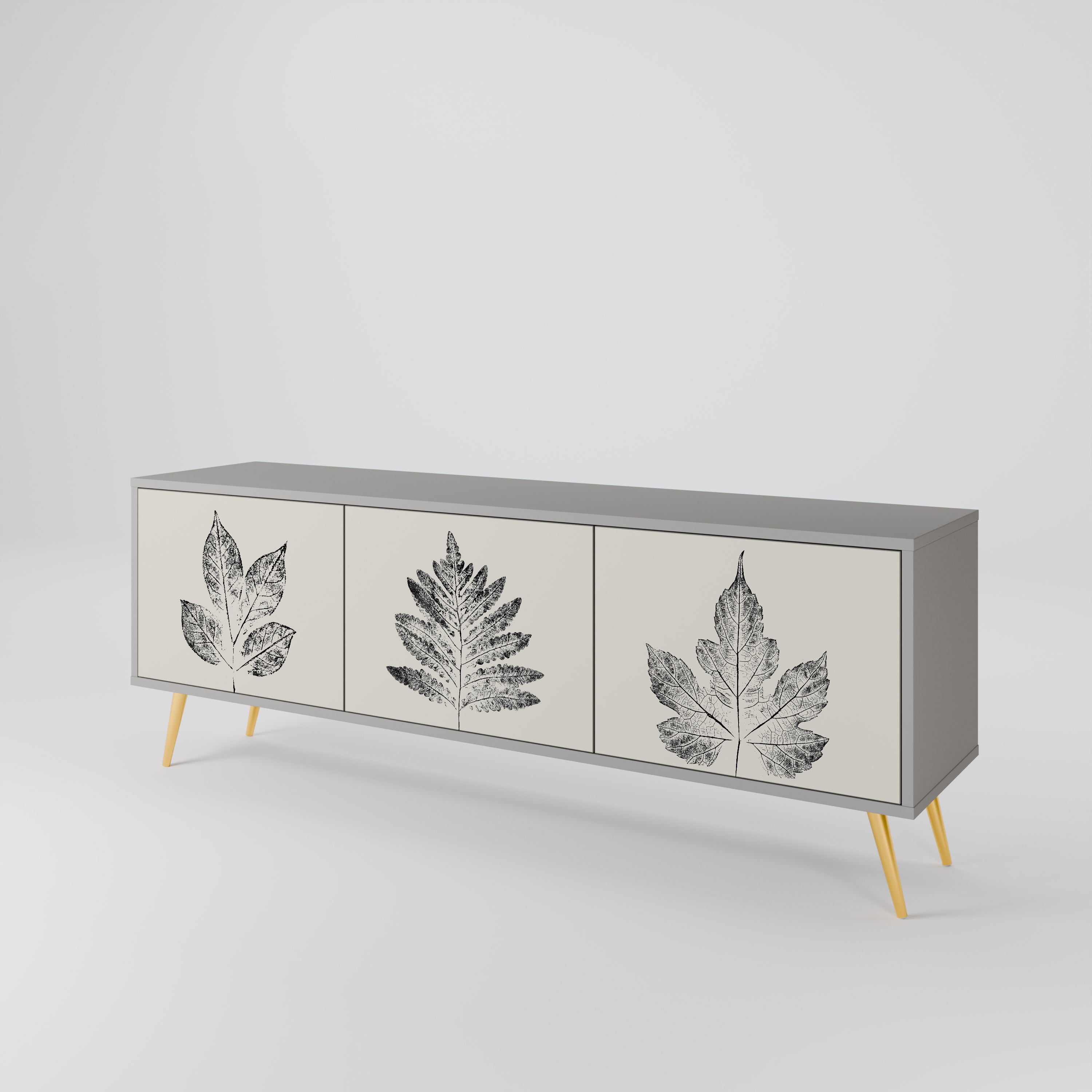 LEAFY STAMPS Szafka RTV 3-drzwiowa korpus Szary