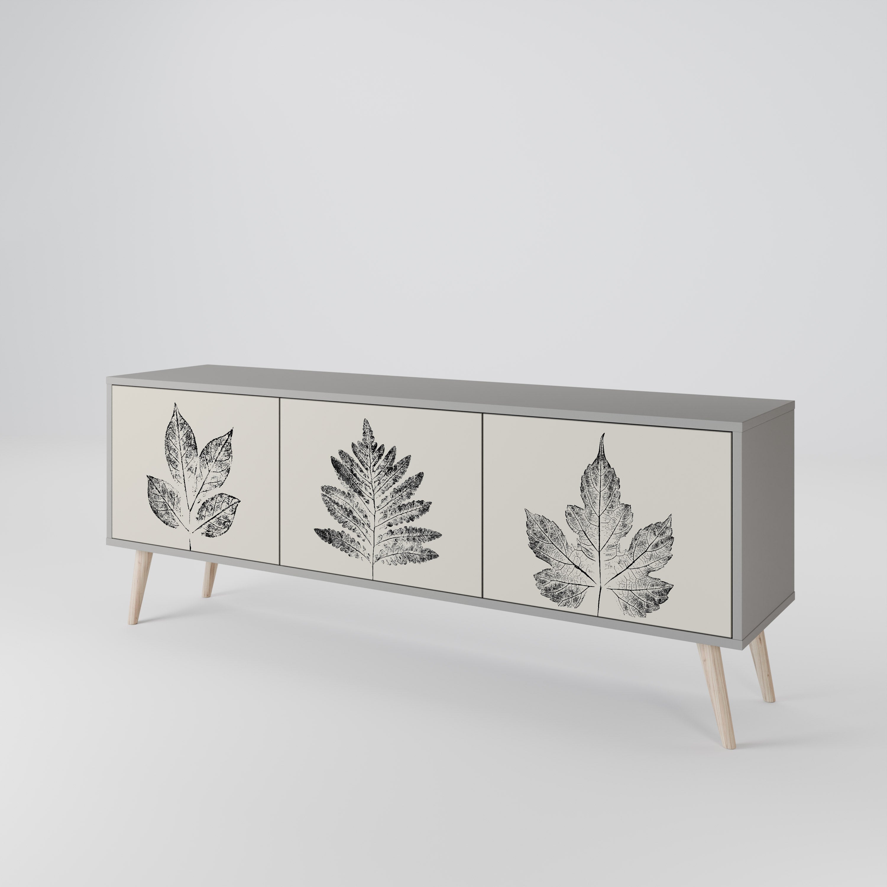 LEAFY STAMPS Szafka RTV 3-drzwiowa korpus Szary