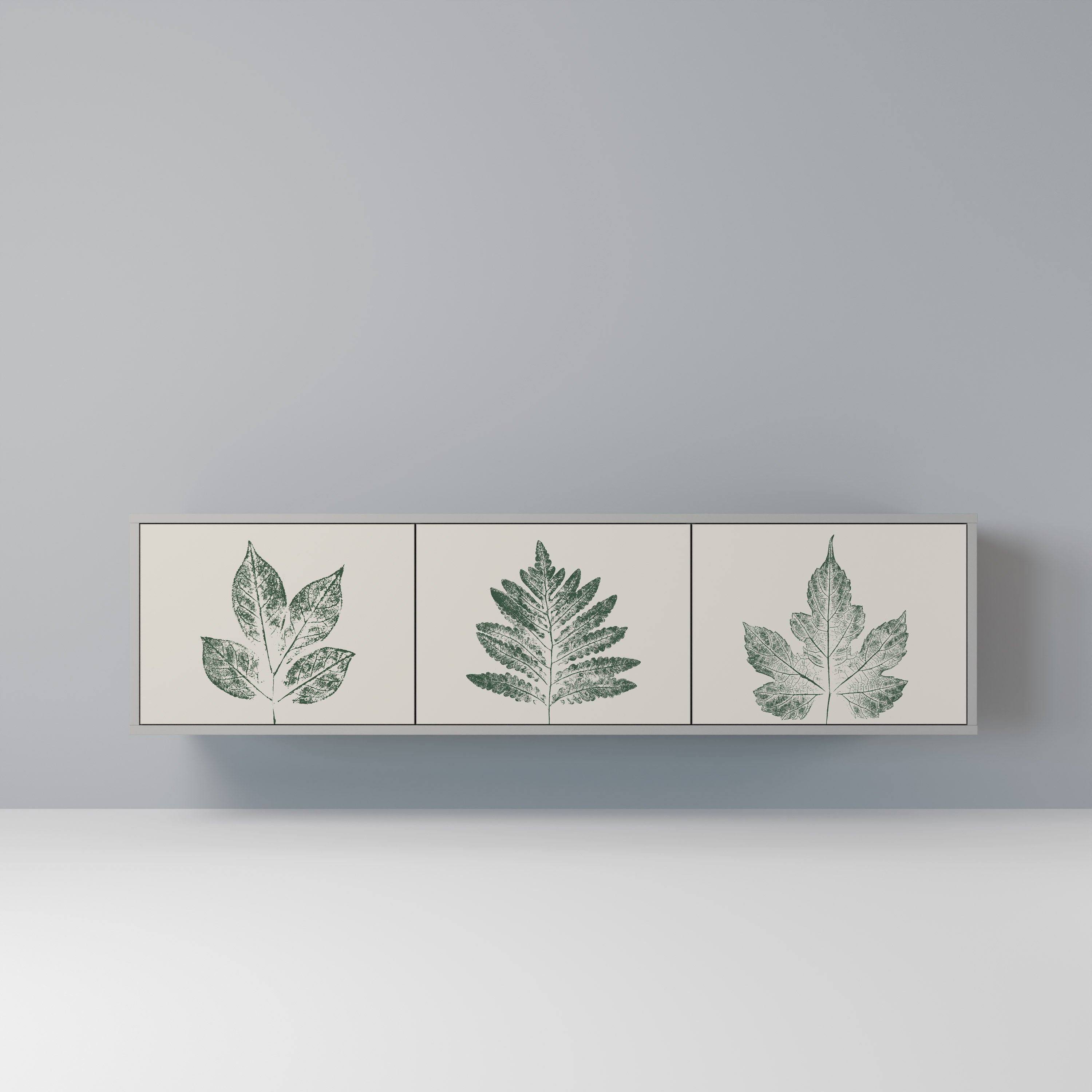 GREEN LEAFY STAMPS Szafka RTV 3-drzwiowa korpus Szary