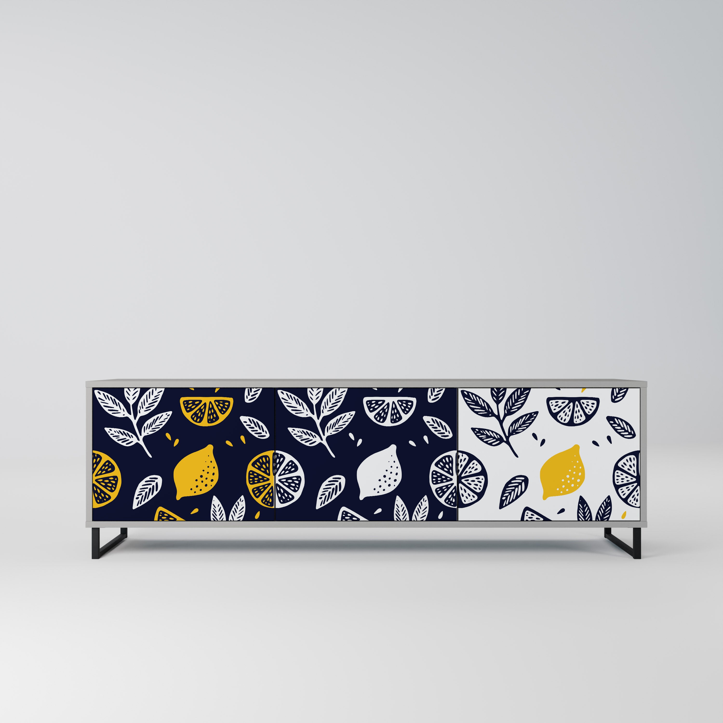 CITRUS BLACK AND WHITE Szafka RTV 3-drzwiowa korpus Szary