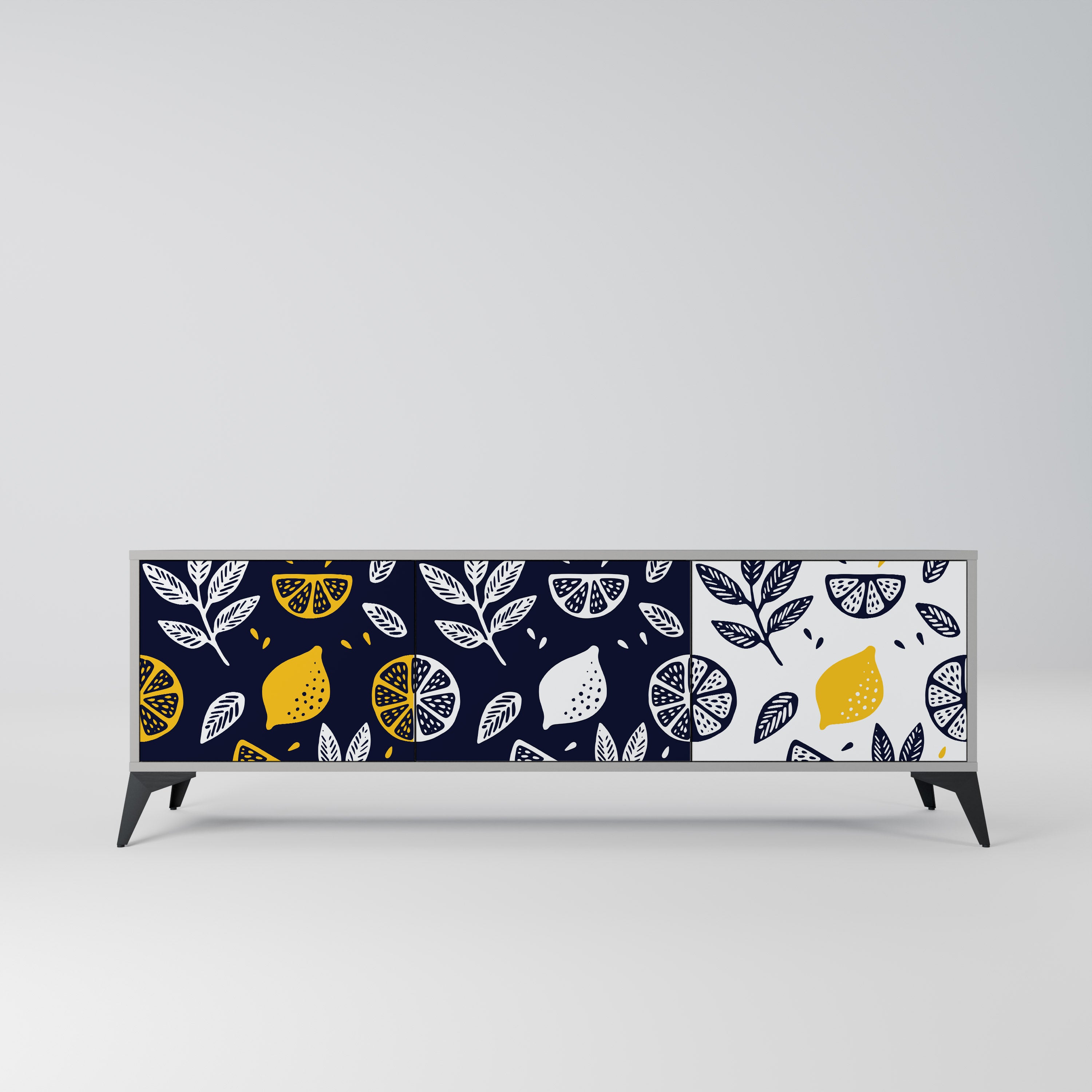 CITRUS BLACK AND WHITE Szafka RTV 3-drzwiowa korpus Szary