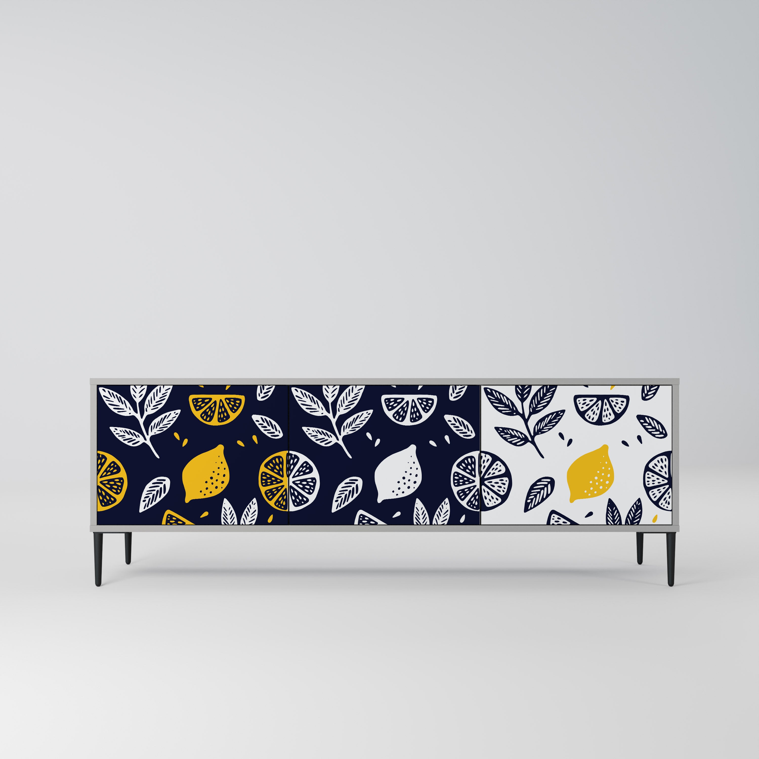 CITRUS BLACK AND WHITE Szafka RTV 3-drzwiowa korpus Szary