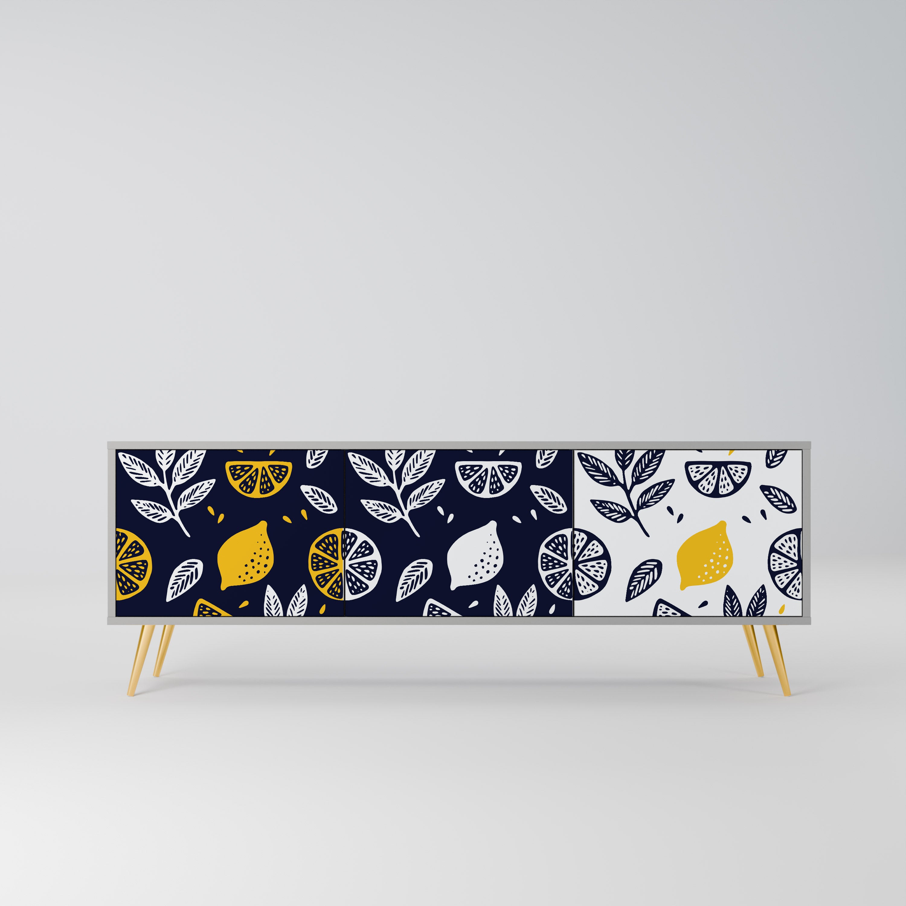 CITRUS BLACK AND WHITE Szafka RTV 3-drzwiowa korpus Szary