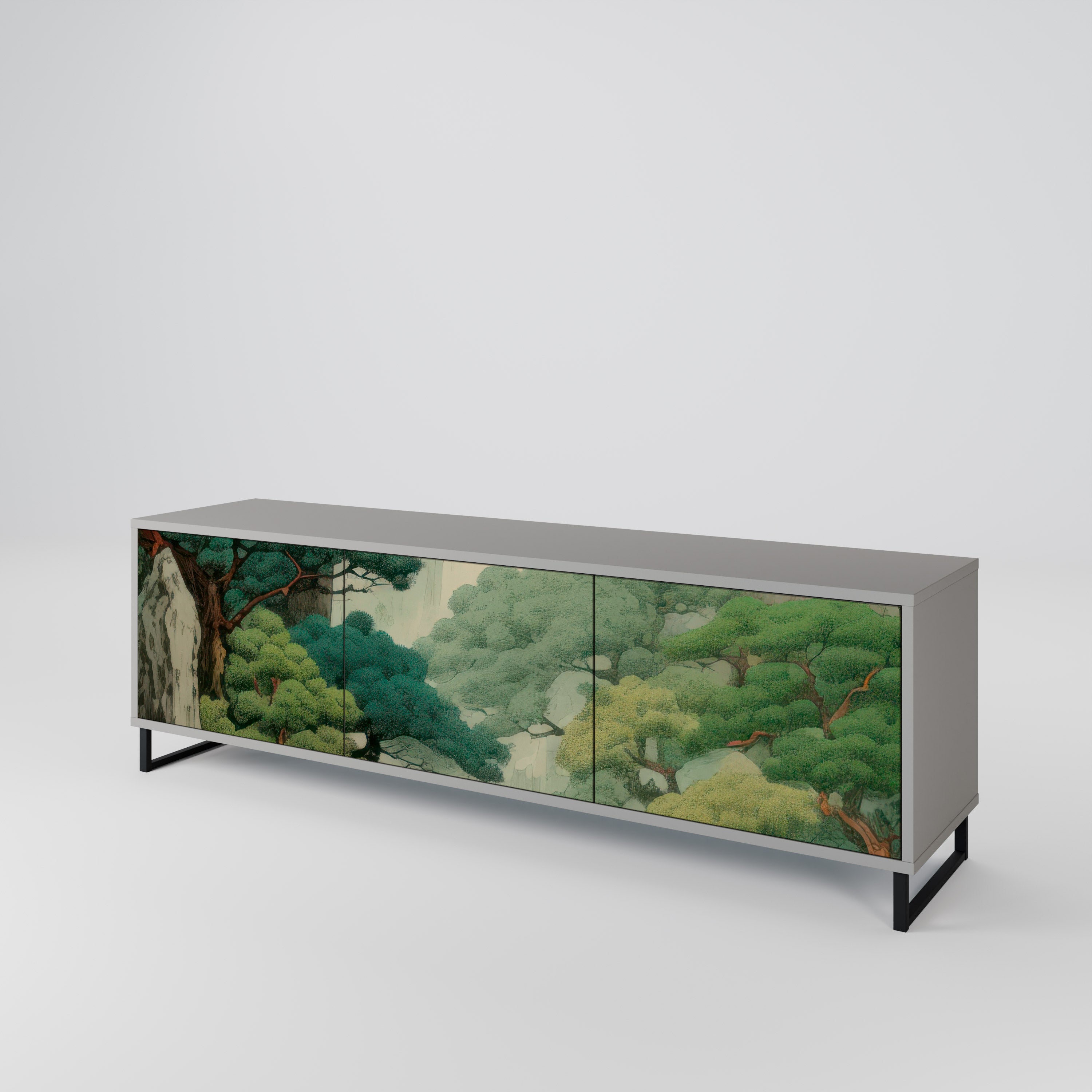 VERDURE ABYSS Szafka RTV 3-drzwiowa korpus Szary