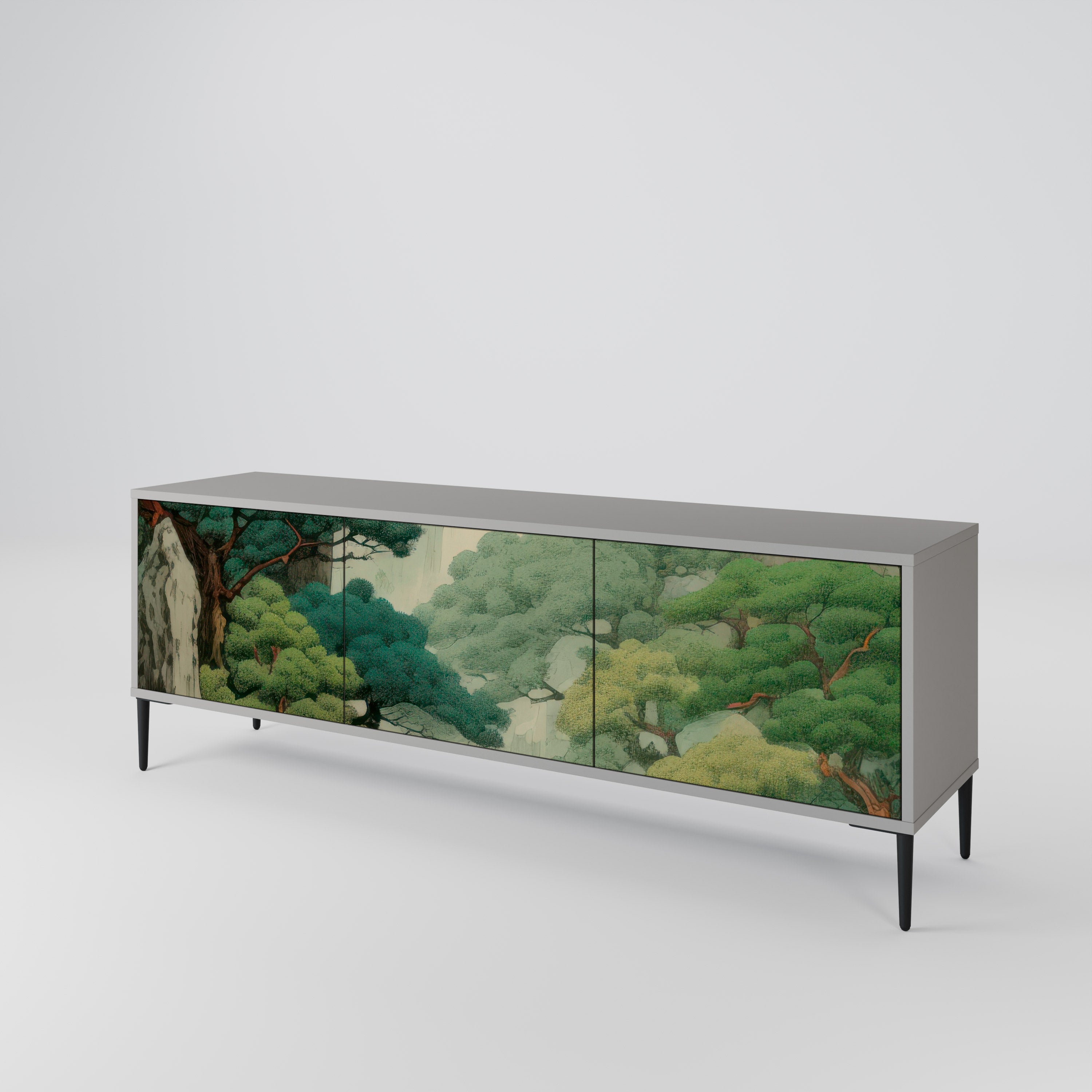 VERDURE ABYSS Szafka RTV 3-drzwiowa korpus Szary