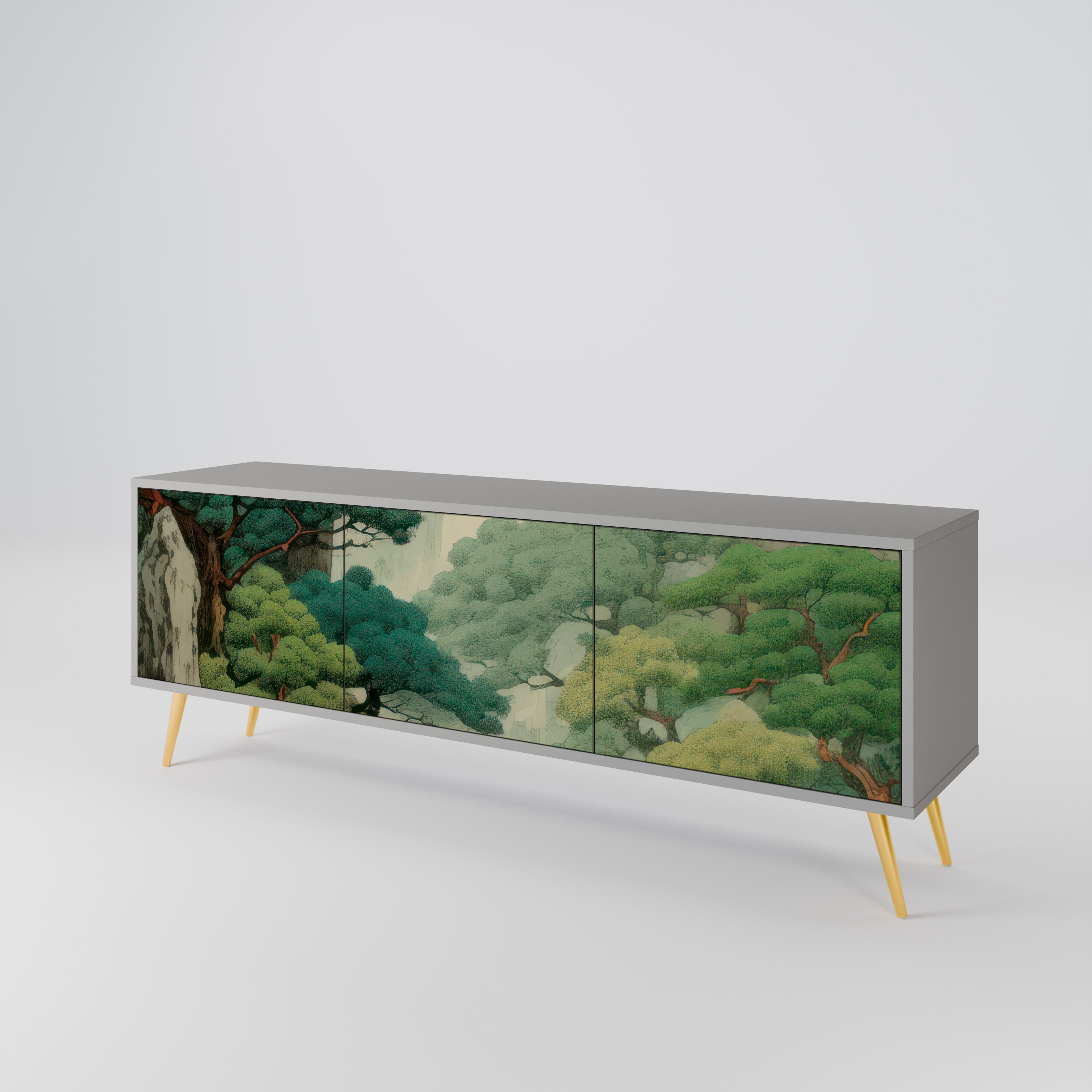 VERDURE ABYSS Szafka RTV 3-drzwiowa korpus Szary